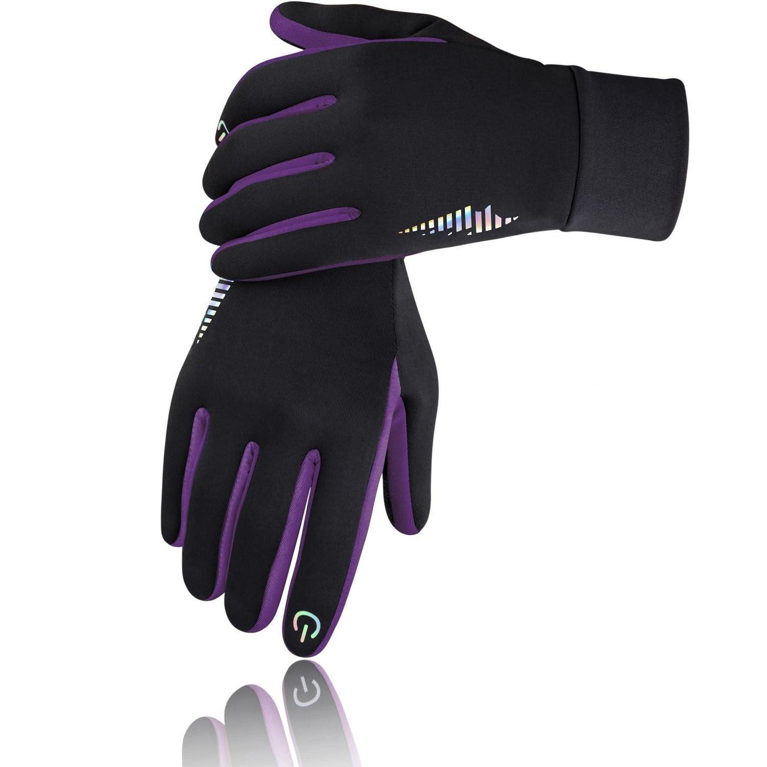 LuxusKollektion Fahrradhandschuhe Kinder Handschuhe Thermo Anti-Rutsch Touch Screen Purple XL (1-St)
