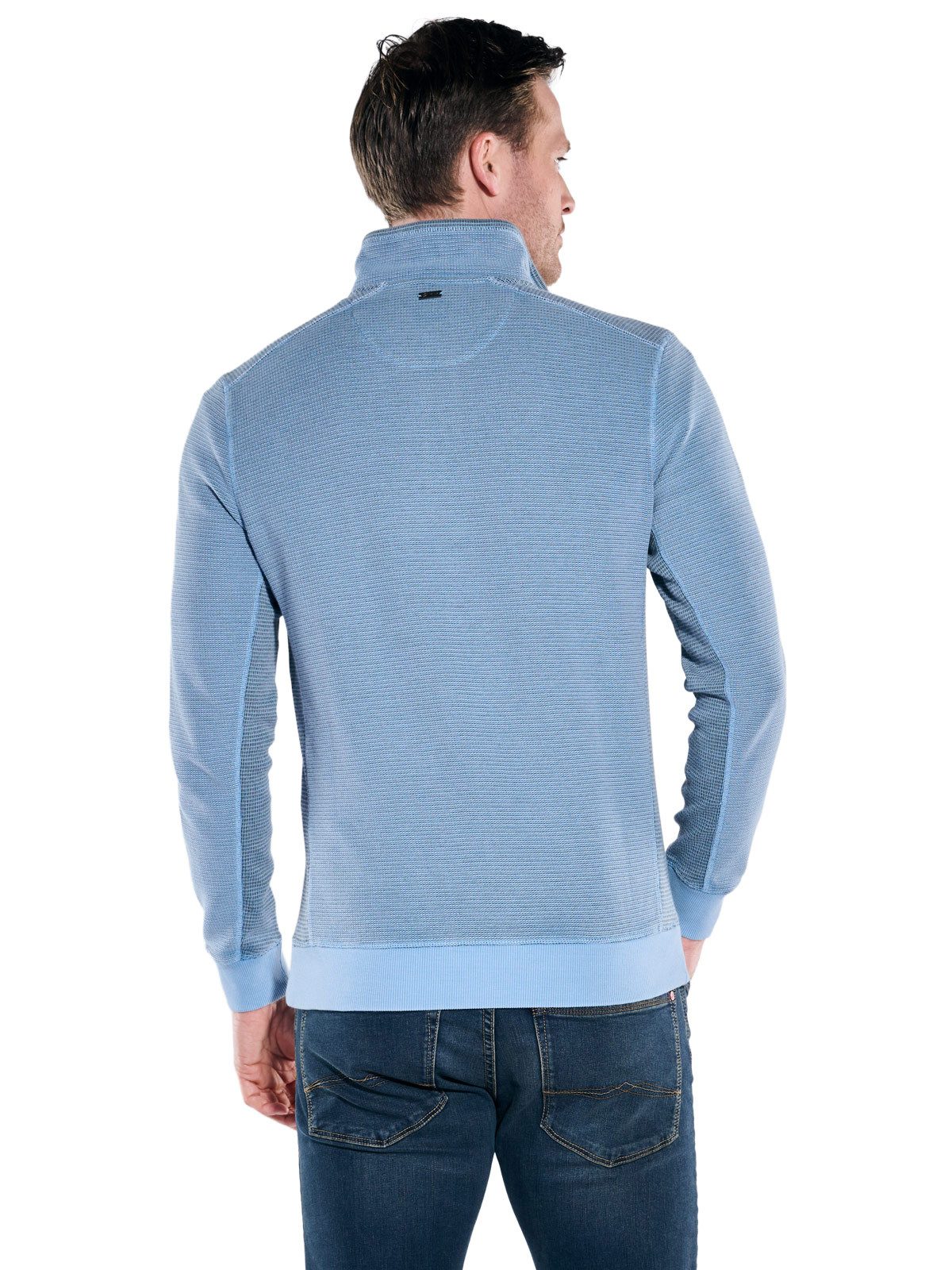 Engbers Sweatshirt Herren Sweatshirt mit Stehkragen, Mittelblau