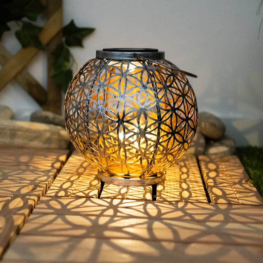 Solarleuchte Garten Glas LED Dekolicht Gartenlampe Hängelampe Laterne Windlicht 