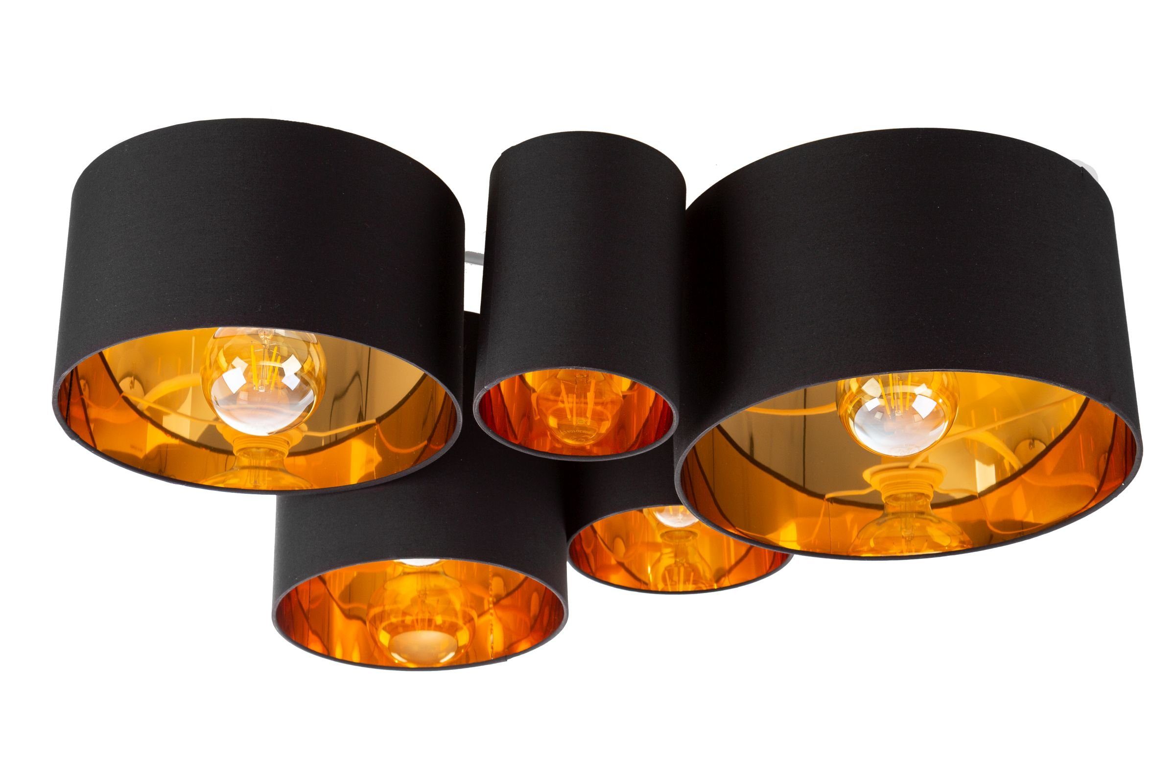 bmf-versand Deckenleuchte Nino Leuchten Deckenleuchte 5-flammige Deckenlampe Stoffschirme | Deckenlampen