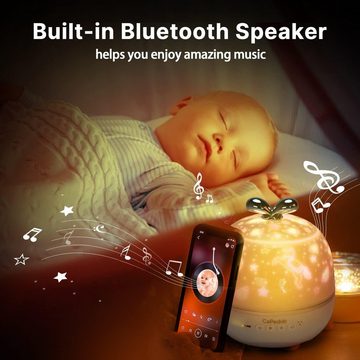 Daskoo Nachtlicht Kinder Sternenhimmel Projektor Lampe USB Aufladen 360° Drehbar, LED fest integriert, LED Nachtlicht Baby Projektionslampe mit 6 Projektionsfilmen