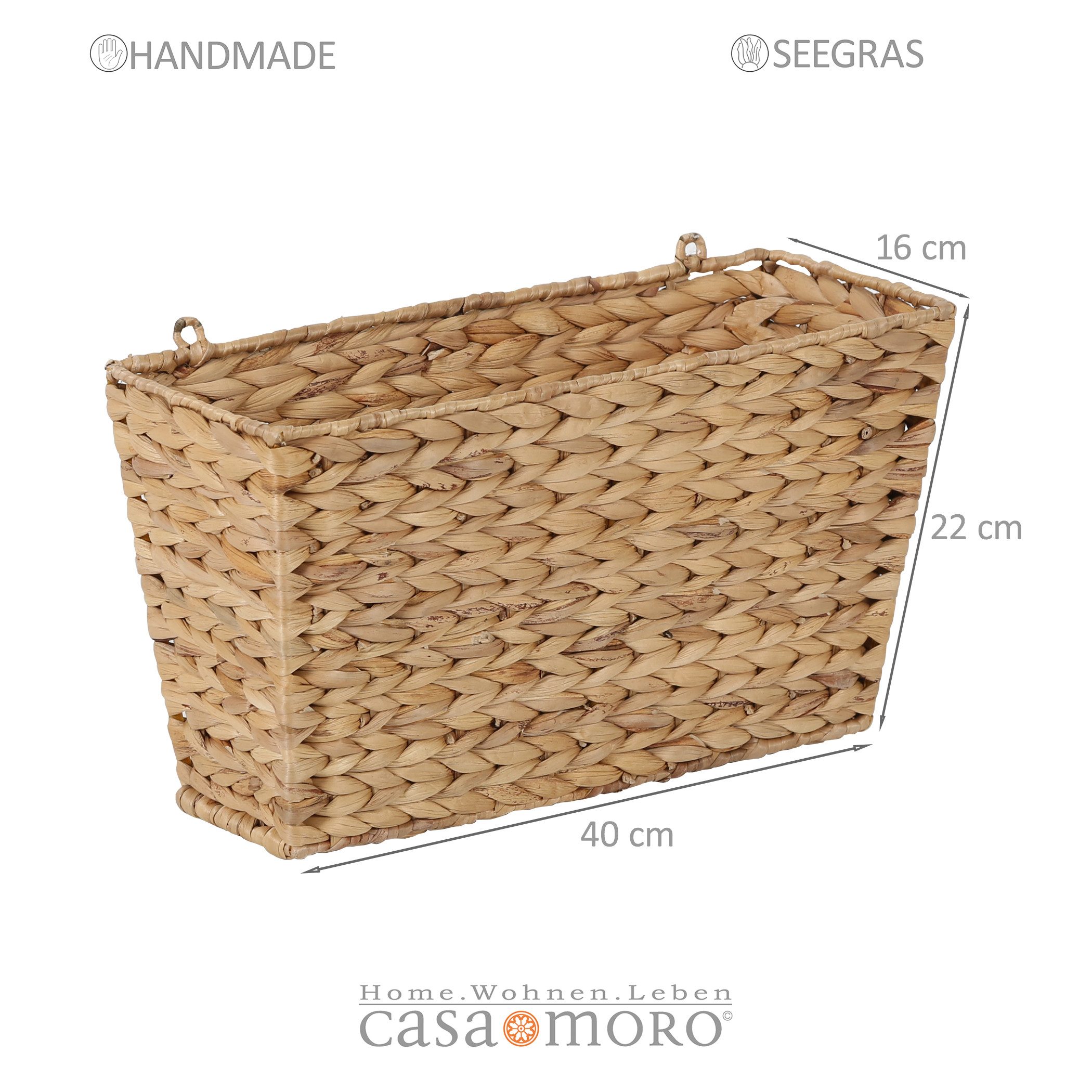 Casa Moro Deko-Wandregal Hängekorb Wandkorb aus Seegras geflochten mit Aufh günstig online kaufen