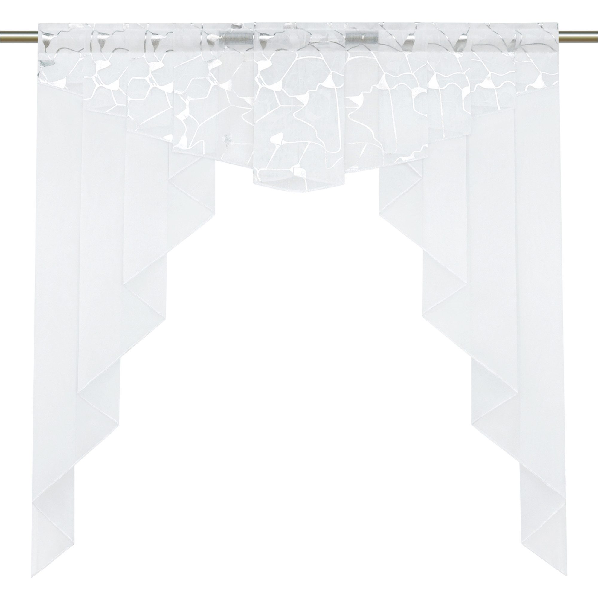 Joyswahl Raffrollo Alice, mit Stangendurchzug, Voile Bistrogardine mit Silb günstig online kaufen