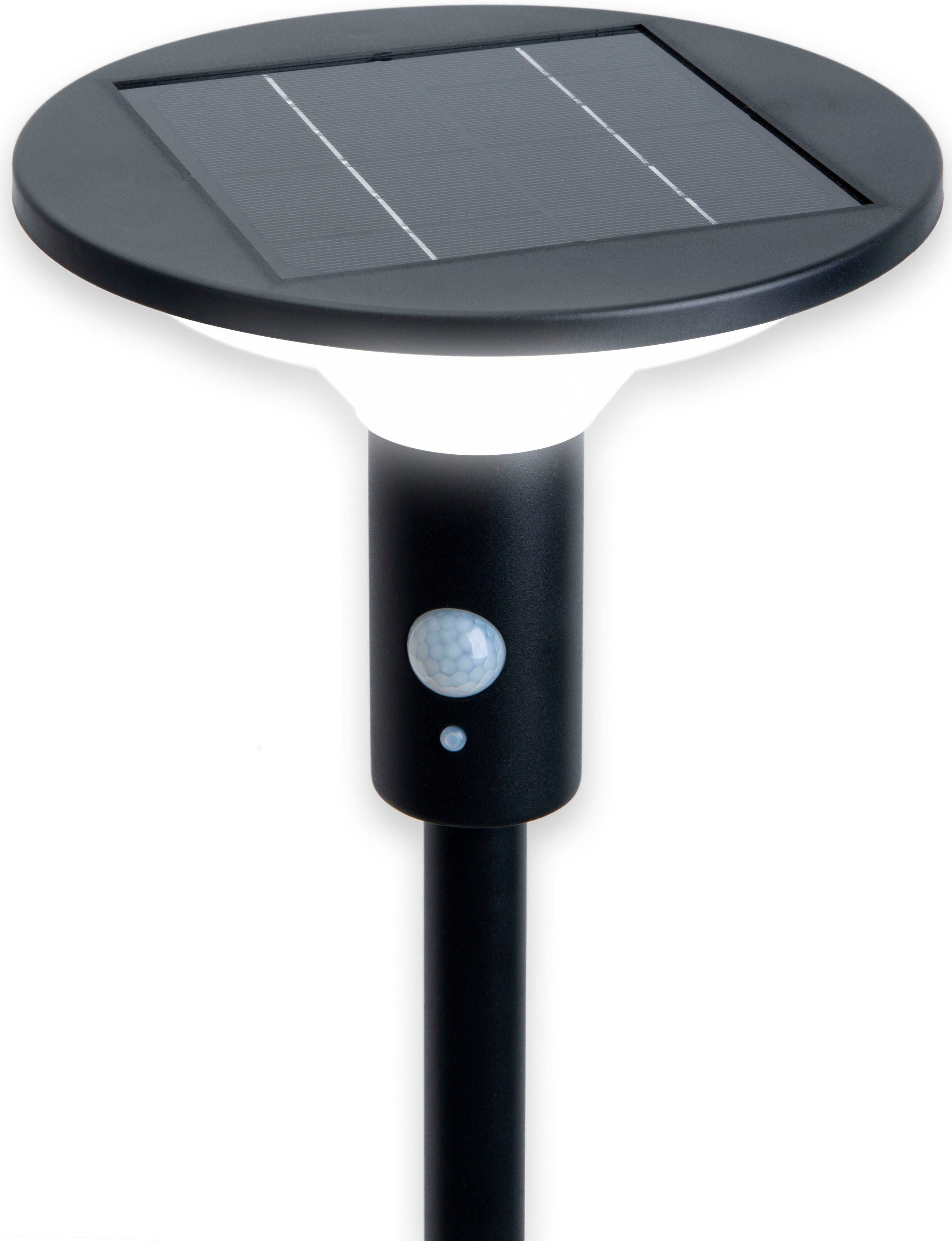 näve LED Solarleuchte Nora, Bewegungsmelder, LED fest integriert, Warmweiß, inkl. Bewegungsmelder, stufenweise dimmbar, H: 139cm, warmweiß