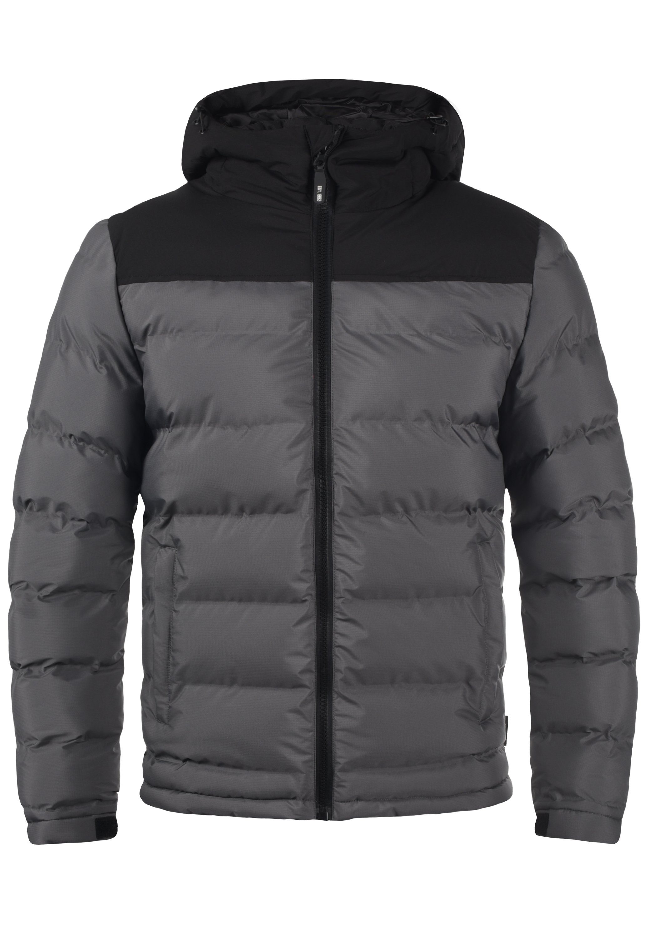 Indicode Steppjacke IDGaius warme Jacke mit hochabschließender Kapuze Dk Grey (910)