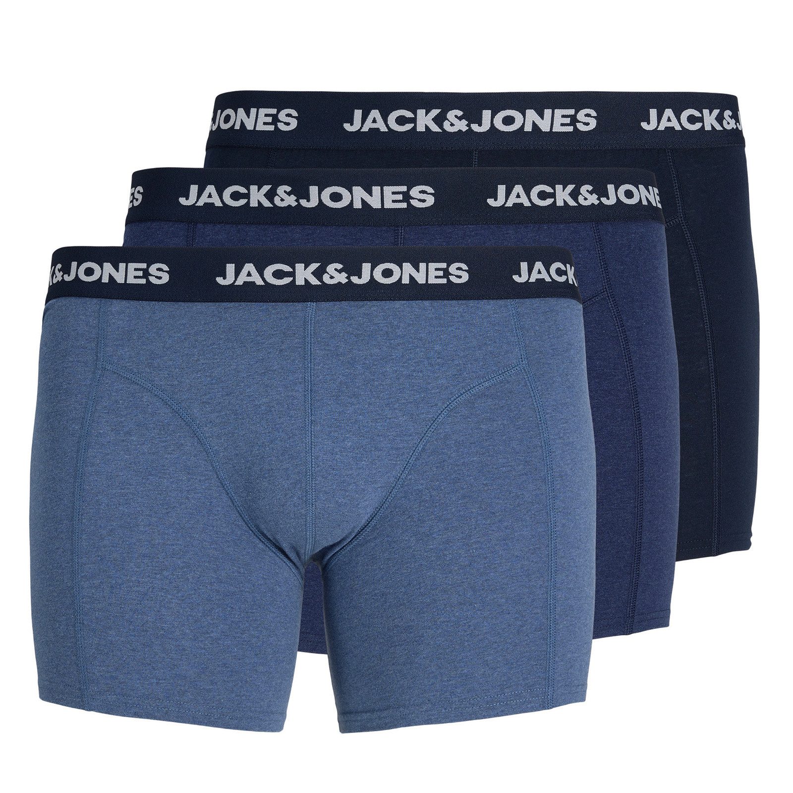Jack & Jones PlusSize Boxershorts Jack&Jones Übergrößen 3er-Pack Pants blau JACFAX (Spar-Pack, 3-St., 3er-Pack)