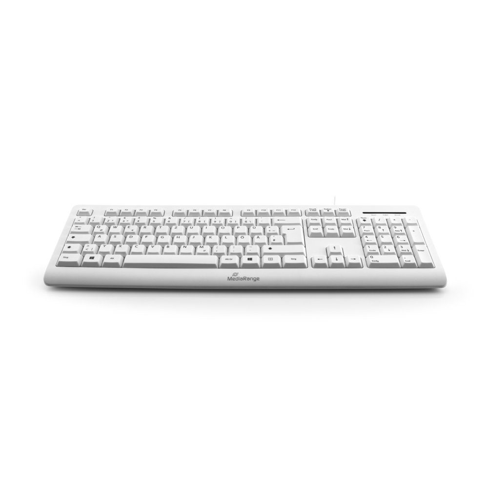 Mediarange Tastatur mit Kabel Keyboard QWERTZ kabelgebunden weiß MROS110 Tastatur