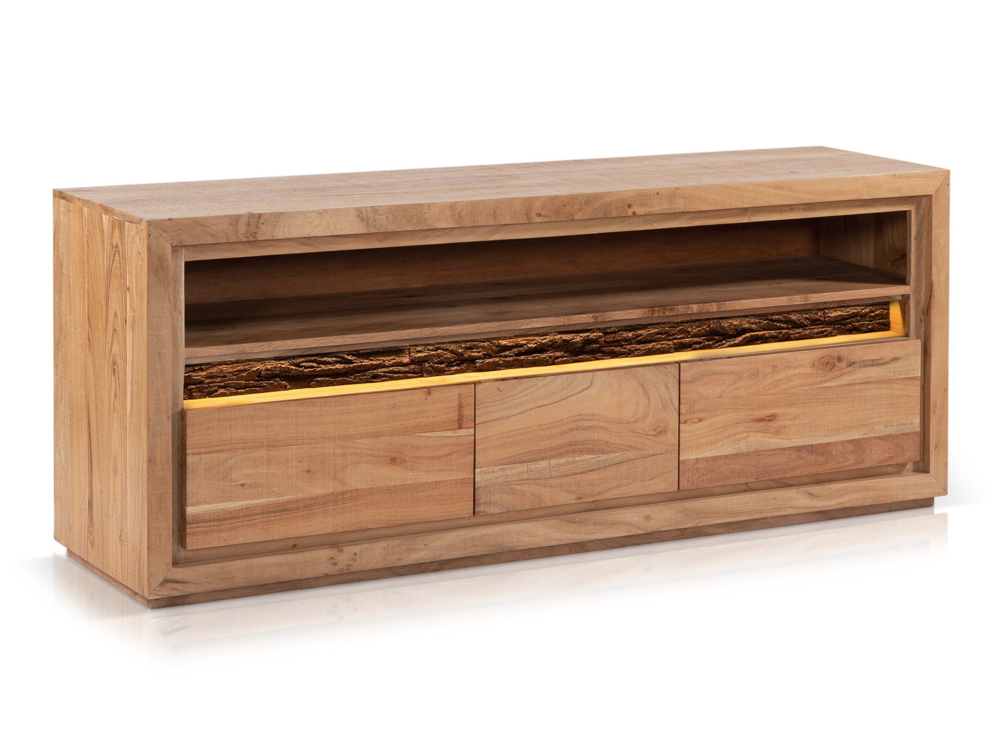 Moebel-Eins TV-Board, BATTURO TV-Board II, Material Massivholz, Akazie lackiert