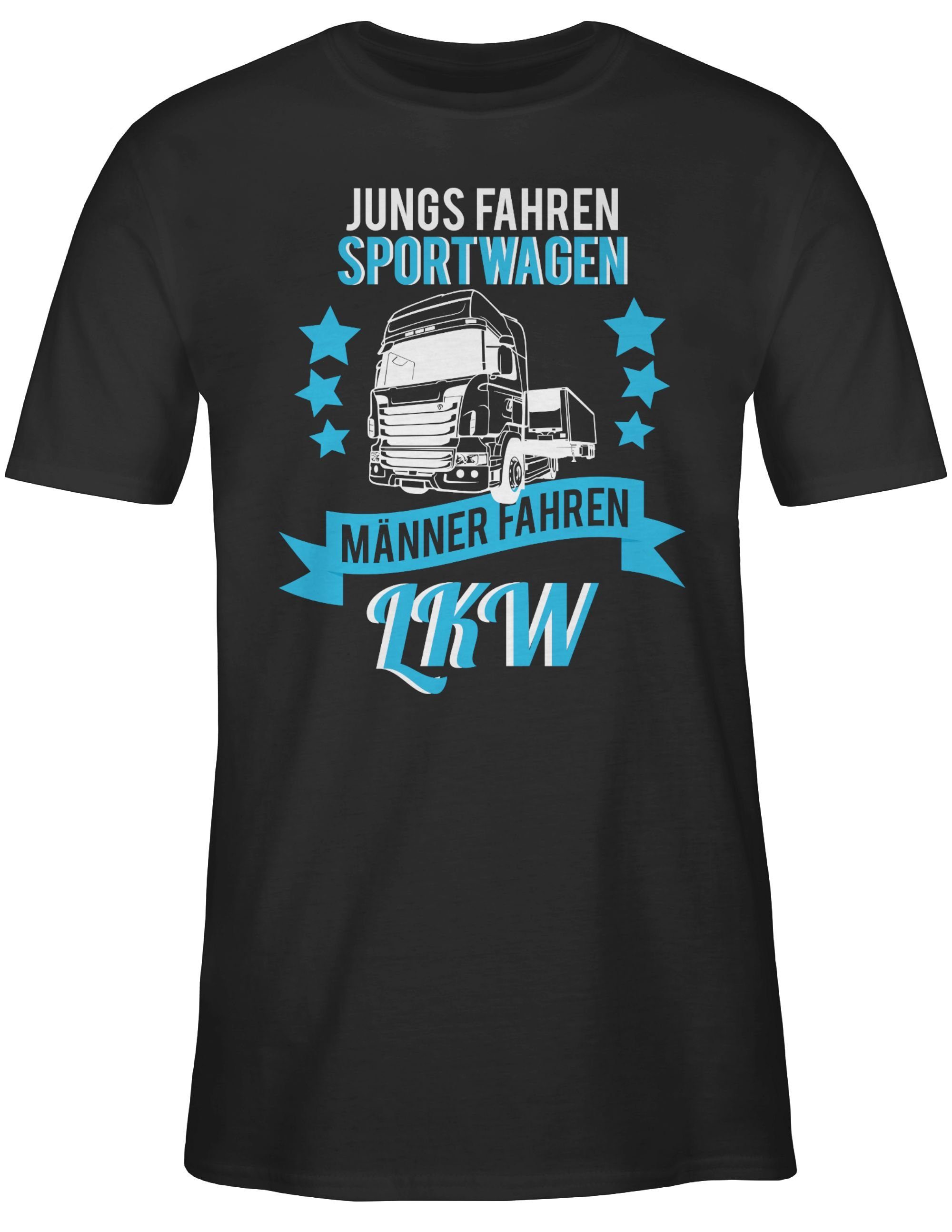 Geschenke LKW Jungs 01 Shirtracer LKW Schwarz Männer Sportwagen echte Fahrer fahren T-Shirt