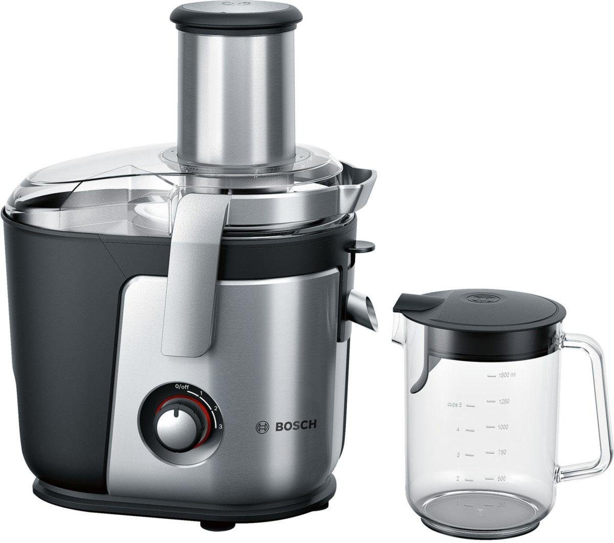 BOSCH Entsafter VitaJuice 4 MES4010, für Obst und Gemüse, spülmaschinengeeignet, 1200 W, schnell, kein Vorschneiden, 1,25l Saftbehälter, leichte Reinigung – Bild 4 von 5