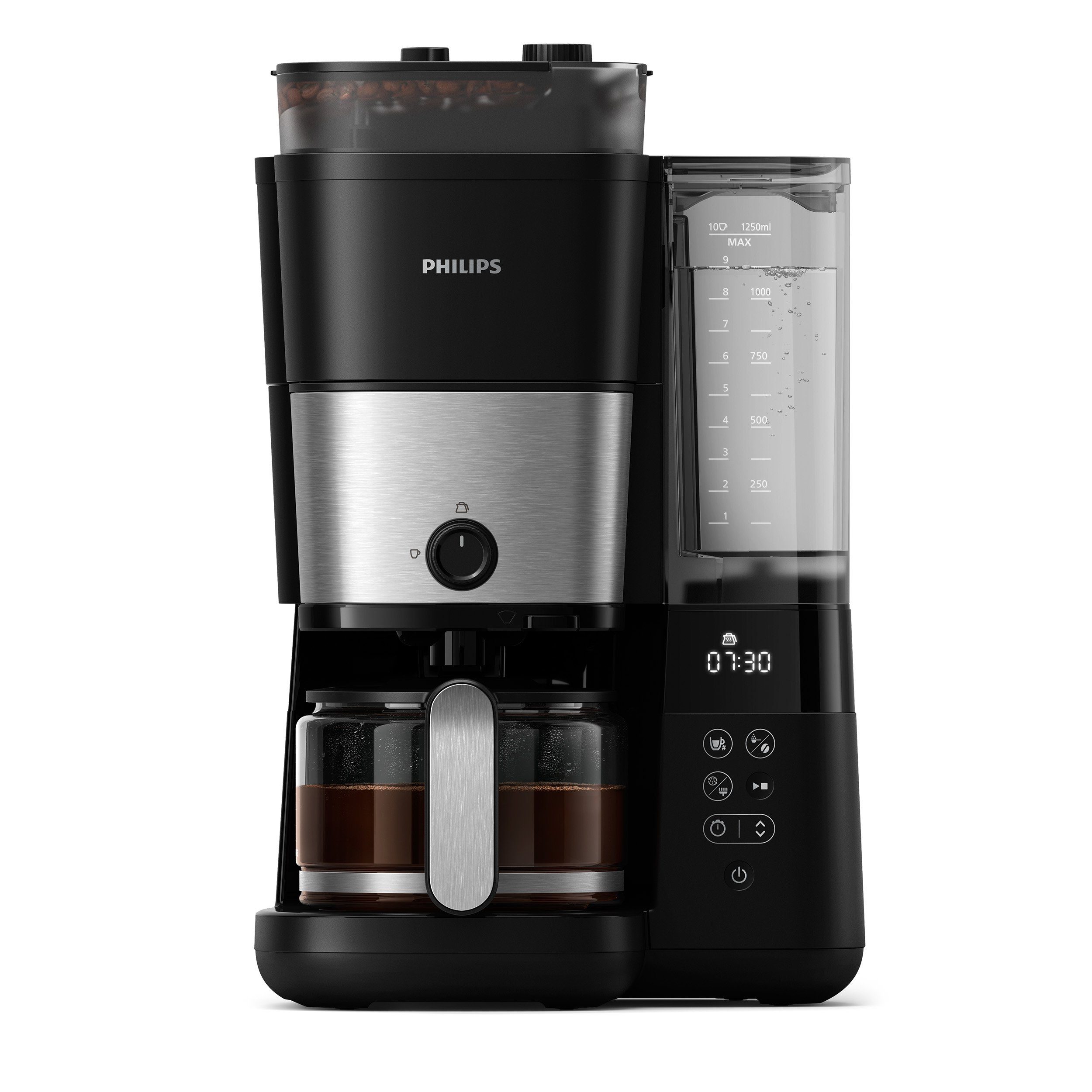 Philips Kaffeemaschine mit Mahlwerk HD7888/01 All-in-1 Brew, Papierfilter 1x4, mit Smart Dosierung und Kaffeebohnenbehälter