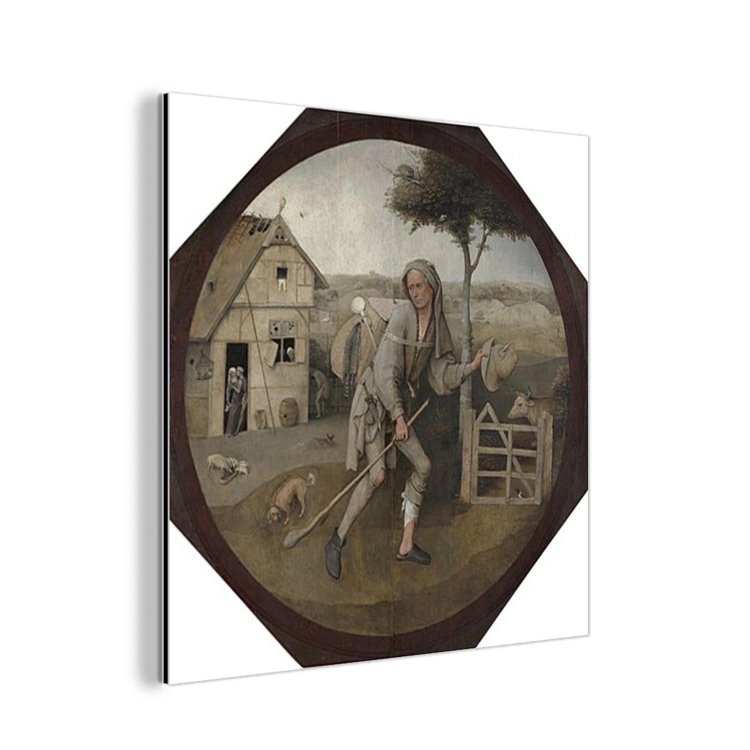Der St), Aluminium Hieronymus Gemälde deko - Bosch, MuchoWow Alu-Dibond-Druck, Gemälde Metall, (1 Metallbild von Hausierer aus