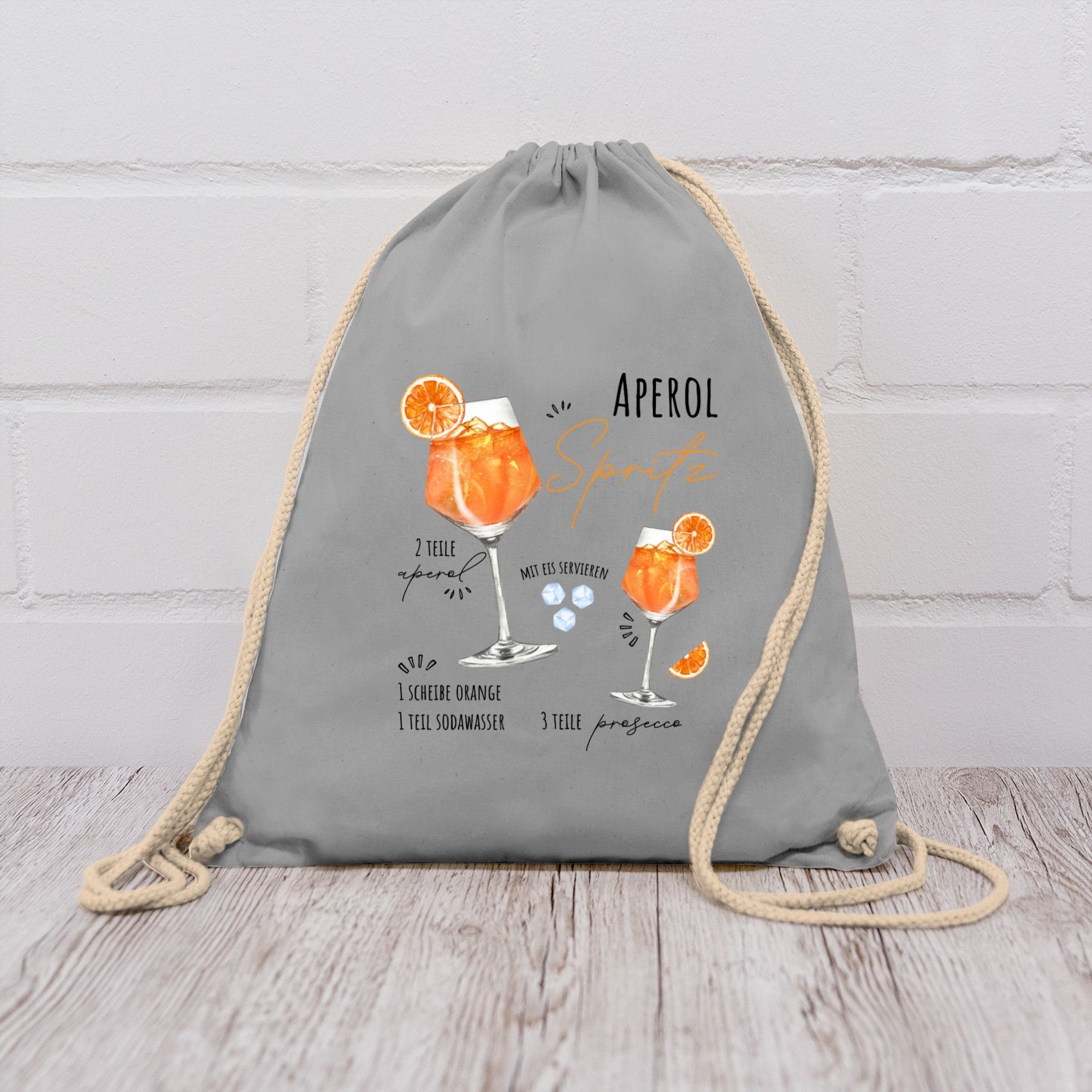 Shirtracer Turnbeutel Aperol Spritz Rezept I Lustig Geschenk Aperolfan Fanartikel, Karneval & Fasching
