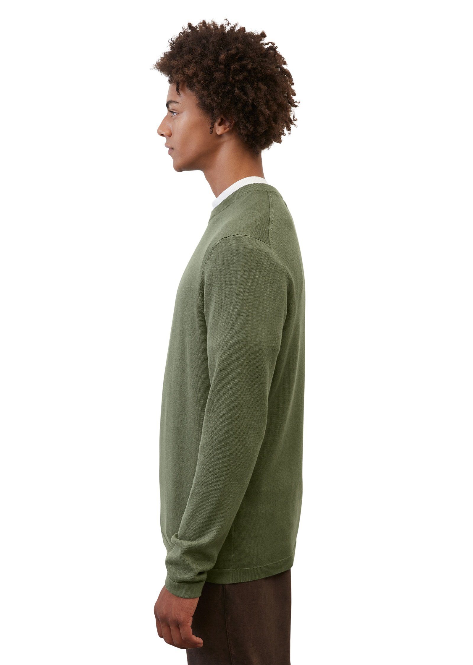 softer Rundhalspullover grün Cotton-Cashmere-Qualität O'Polo Marc in