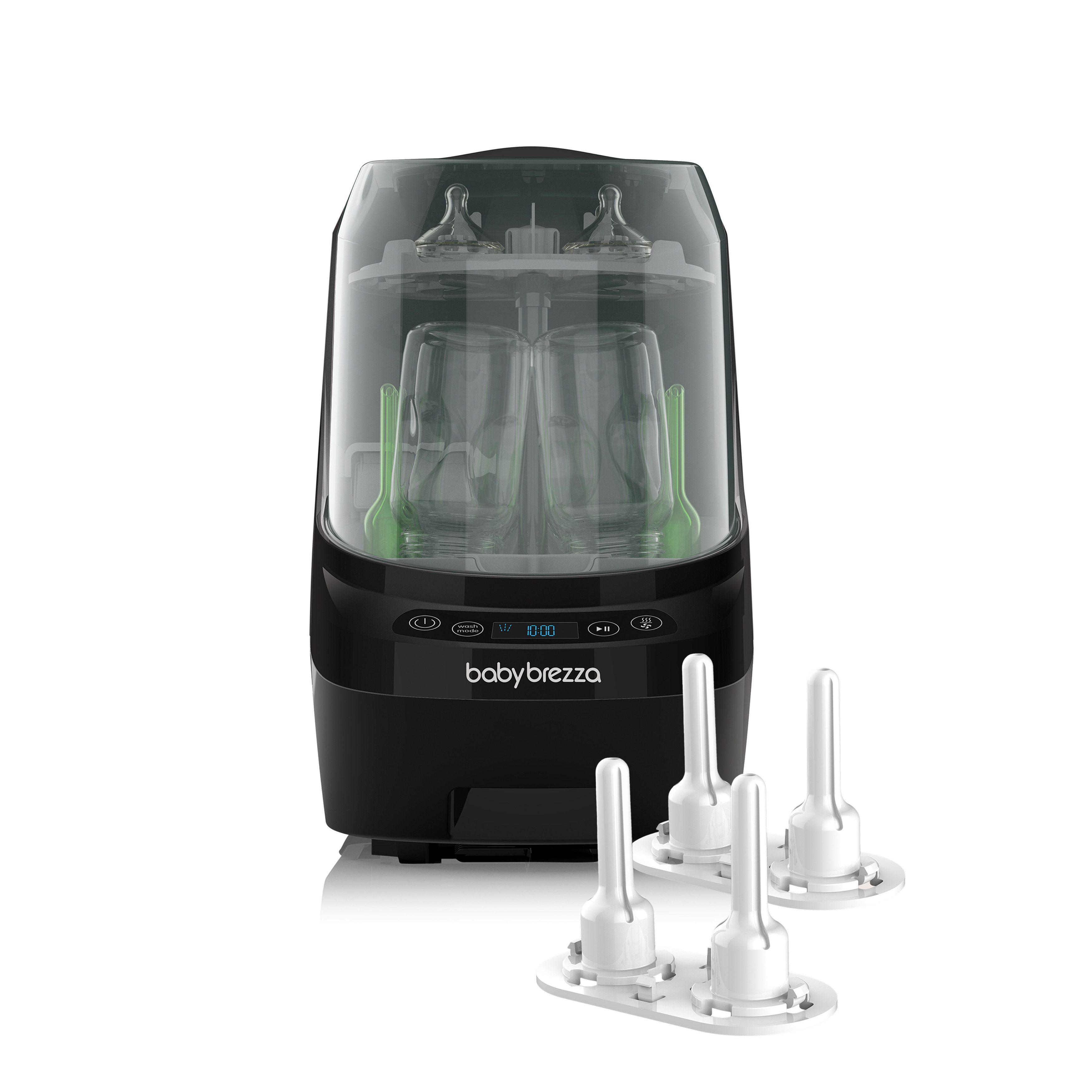 Baby Brezza Wassersterilisiergerät Bottle Washer Pro mit Strohhalm-Reinigungs-Einsatz, All in One - Waschen, Sterilisieren, Trocknen