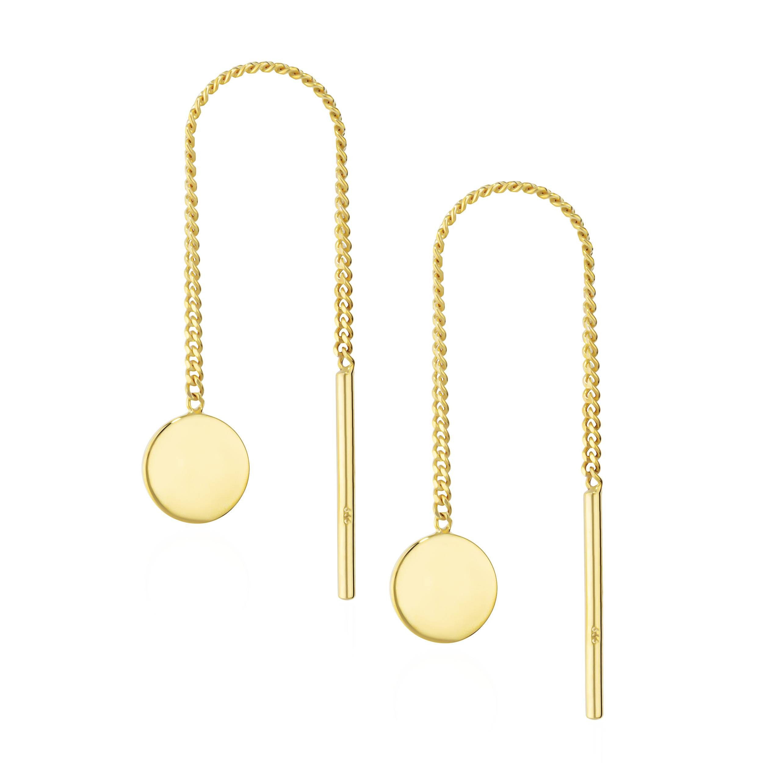 Paar Ohrhaken Paar Durchzieher Goldplättchen 333 Gelbgold 8 Karat poliert 6mm Ohrrin