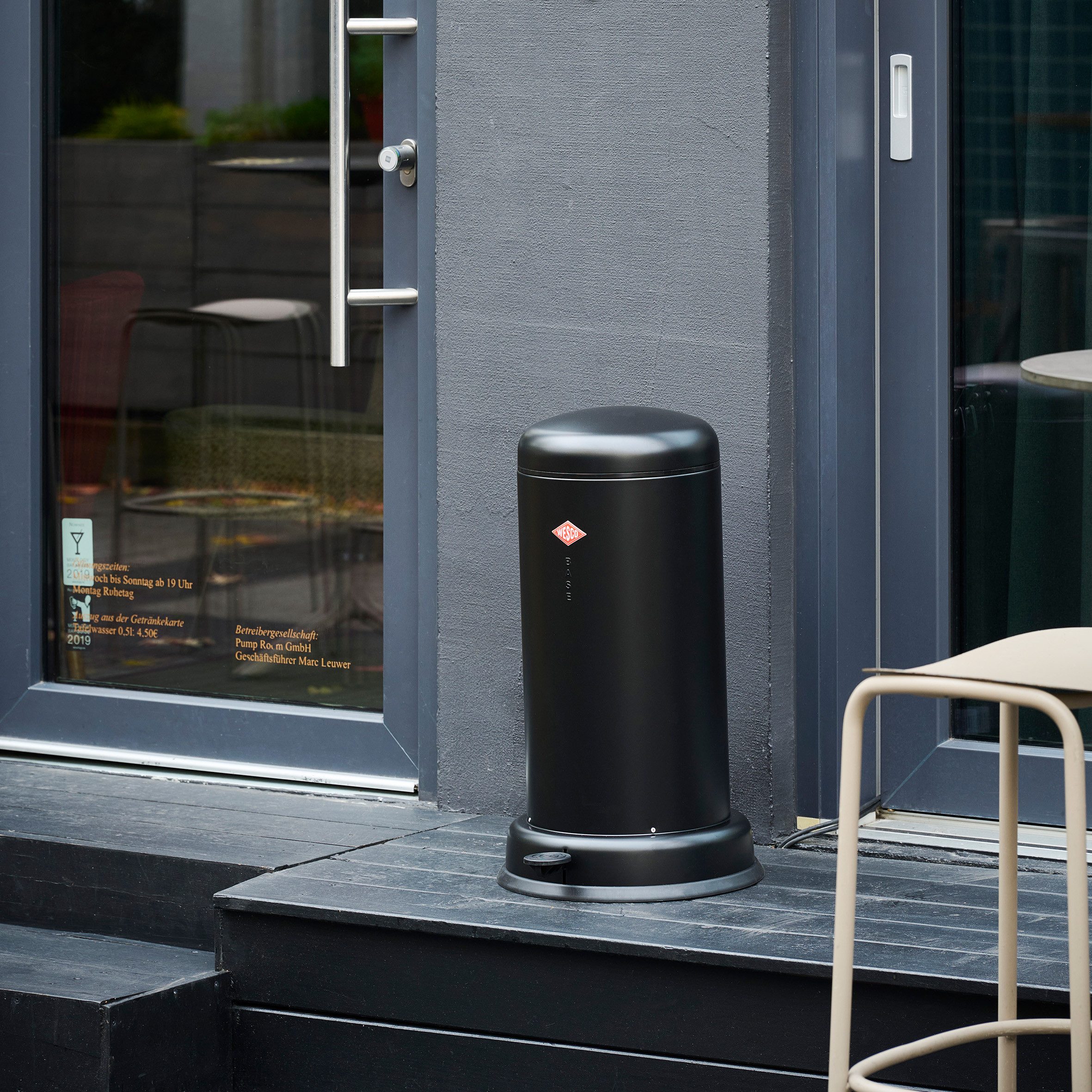 WESCO Mülleimer Baseboy, Abfallsammler mit Dämpfer + Dämpferhalterung 20 Liter