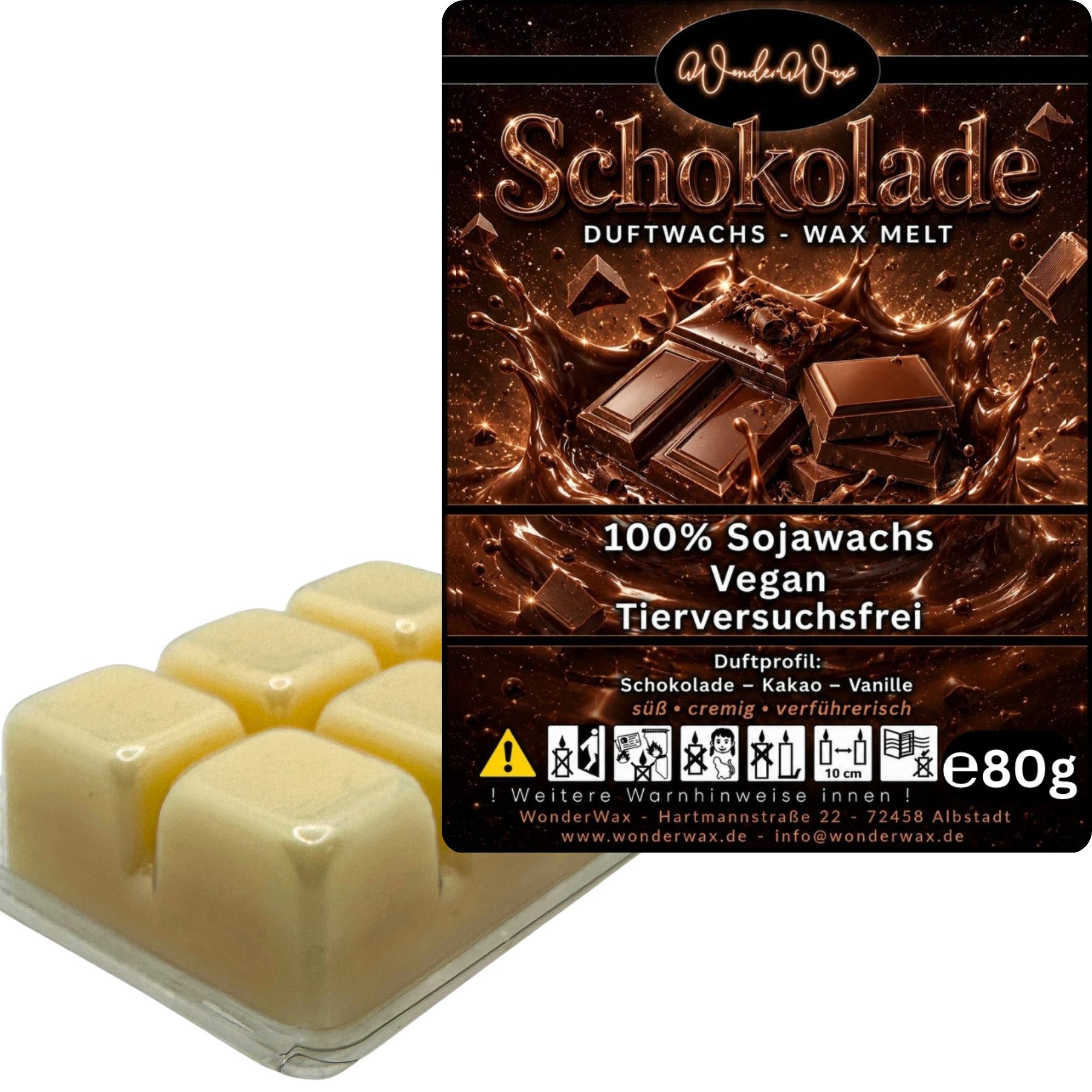 WonderWax Duftwachs WonderWax® Duftwachs 6 Würfel, (Schokoladentraum), Duftrichtung: Schokoladentraum