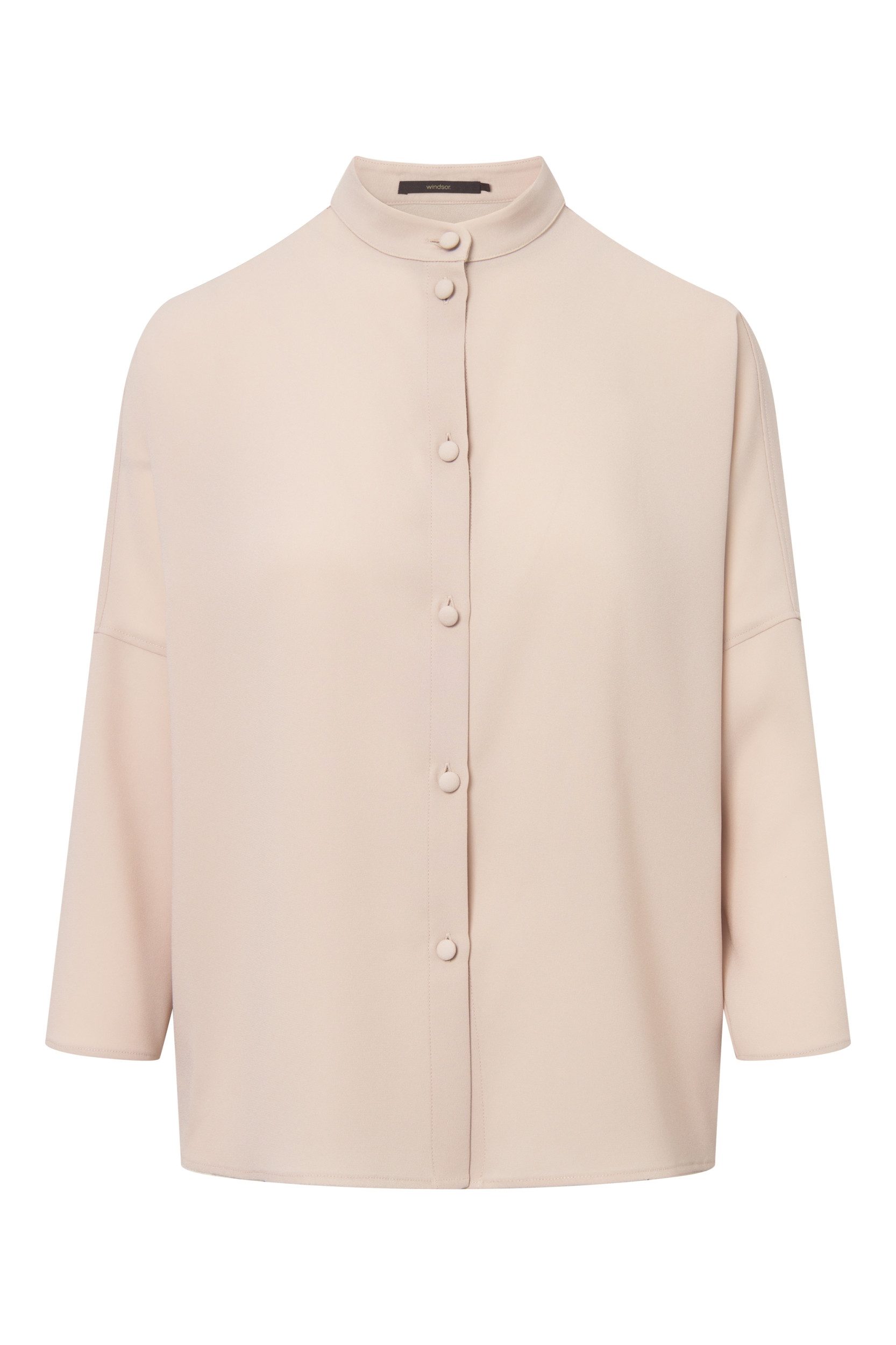 Blusentop Bluse mit Stehkragen - Weit