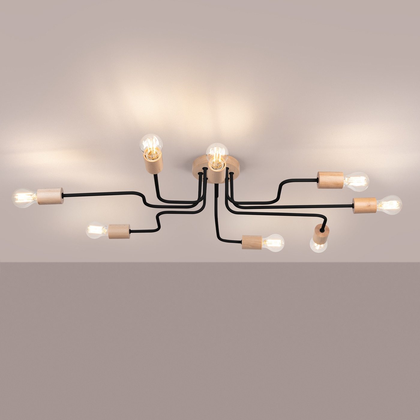 SOLLUX lighting Kronleuchter Kronleuchter Timbo 8 Schwarz, Nicht enthalten