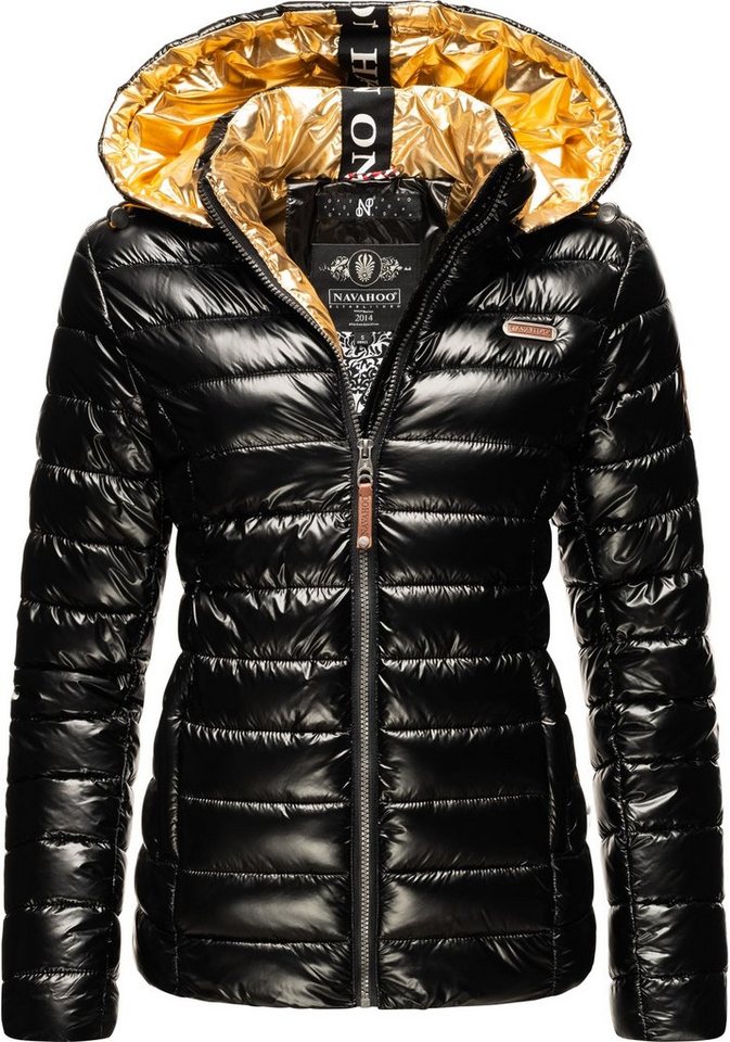 Optik Winterjacke metallic Aurelianaa mit in edle Navahoo Kapuze Steppjacke abnehmb.