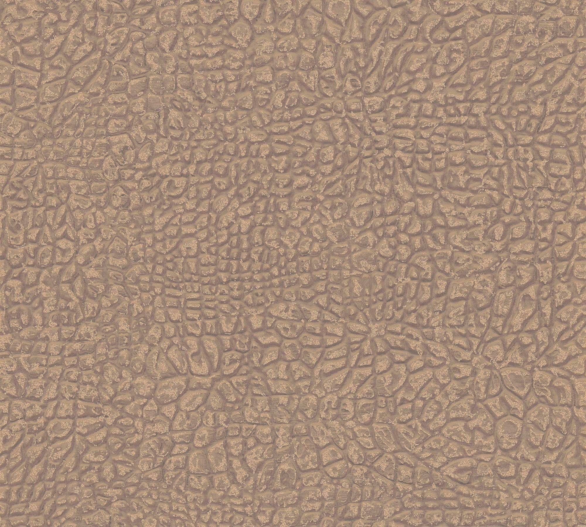 Tapete Vliestapete beige/beige/kieselgrau/goldfarben animal Leopard (1 print, Paper Architects glatt, St), Chic, glänzend, matt, Absolutely Designtapete organisch,