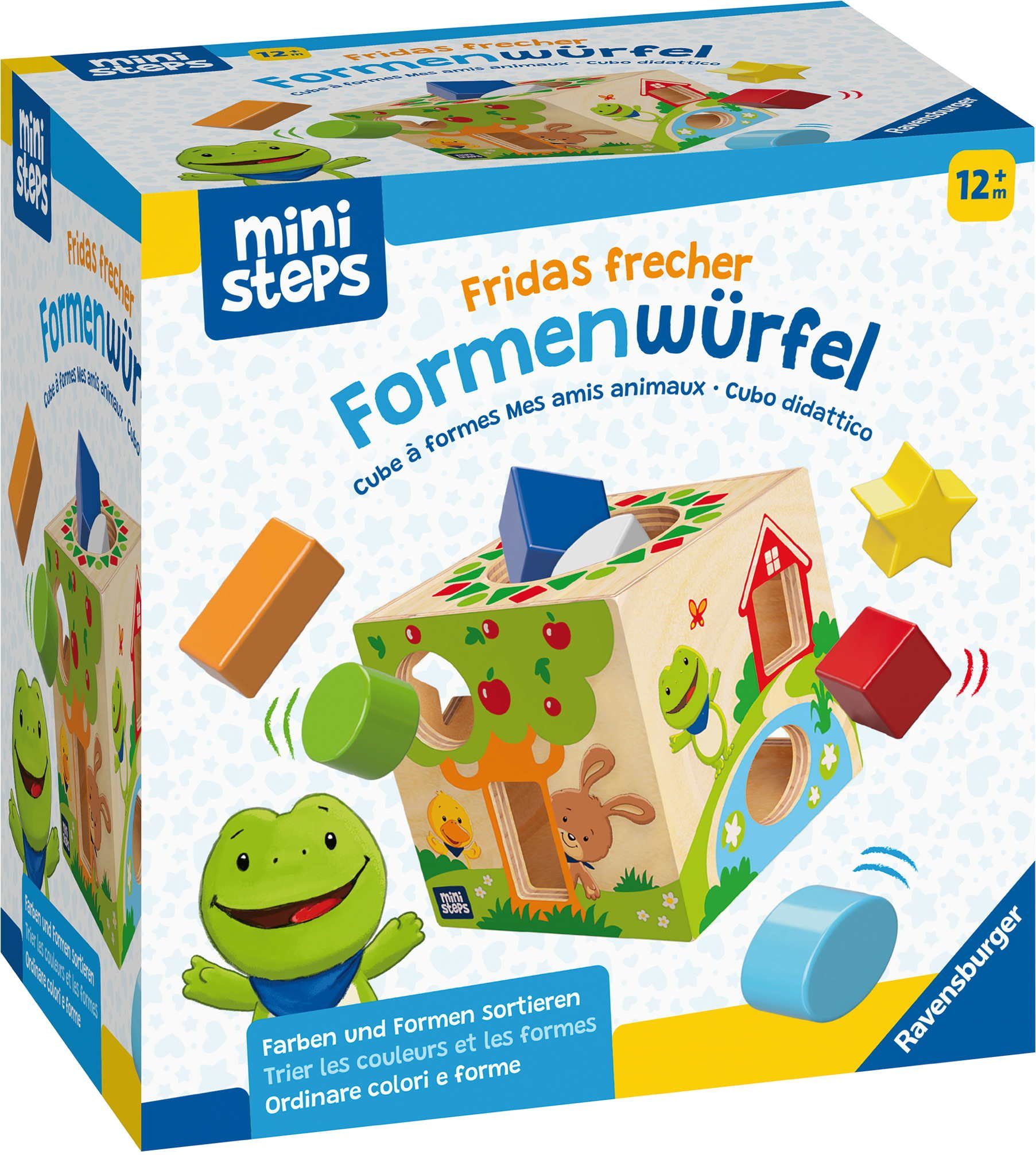 Ravensburger Spiel ministeps Kleinkindwelt Spielzeug Fridas frecher Formenwürfel 04581