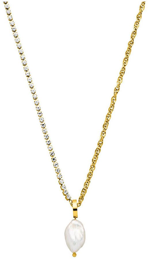 Purelei Kette mit Anhänger Schmuck Geschenk Elua Glitzer, 2108, mit Zirkonia (synth) - mit Süßwasserzuchtperle