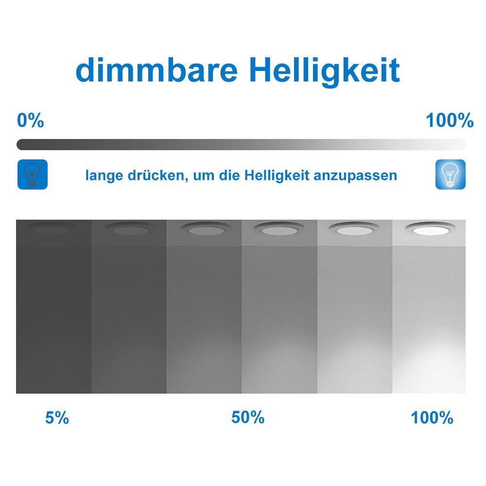 Aica Sanitär Badspiegel Wandspiegel mit LED-Hinterleuchtung Kaltweiß Dimmbar, Touch/Wandschalter – Bild 4 von 5