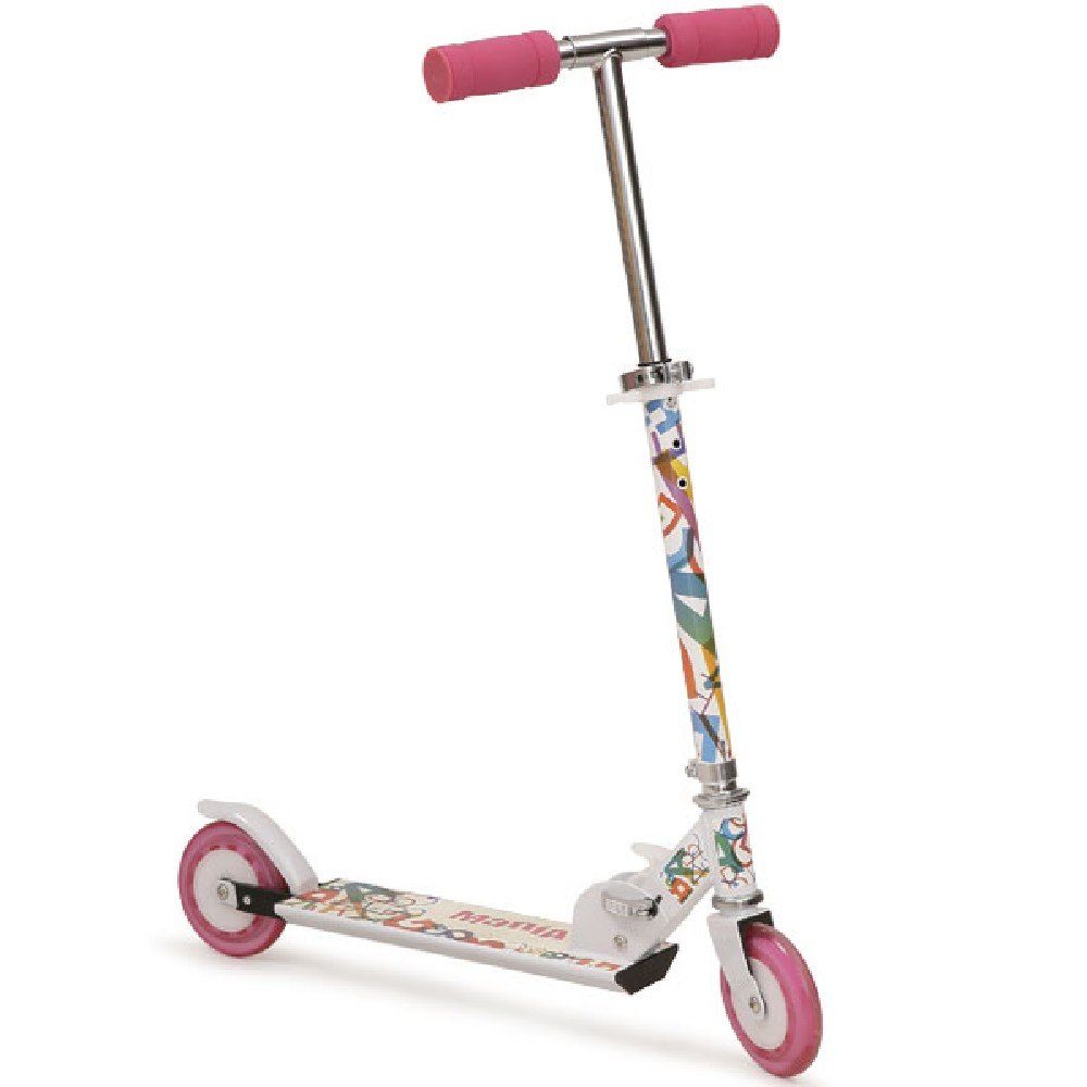 Moni Cityroller Kinderroller Magic PU-Räder, Scooter zusammenklappbar, PU-Räder einstellbar, Höhe rosa 125 mm