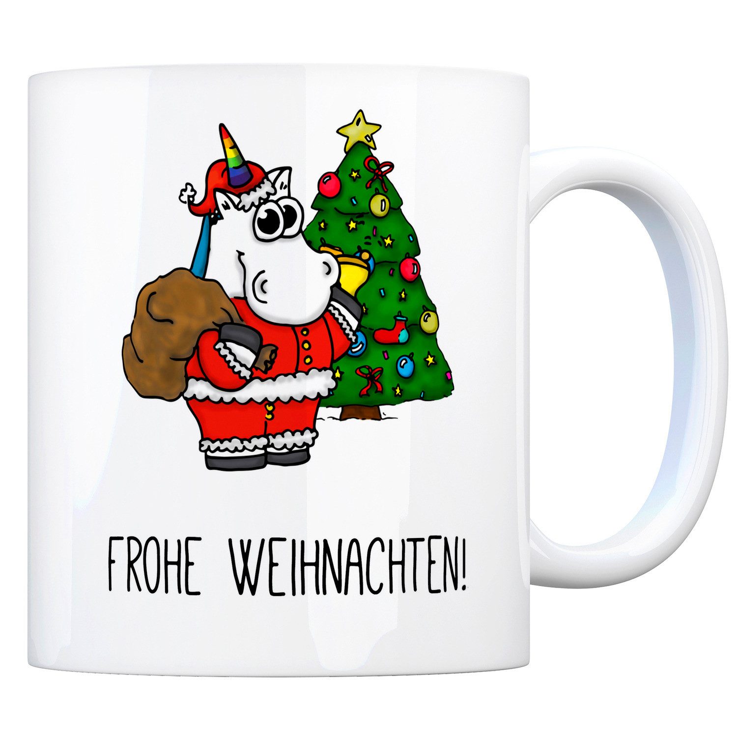 Tasse Kaffeebecher mit Spruch: Frohe Weihnachten! Tasse Kaffeetasse Becher