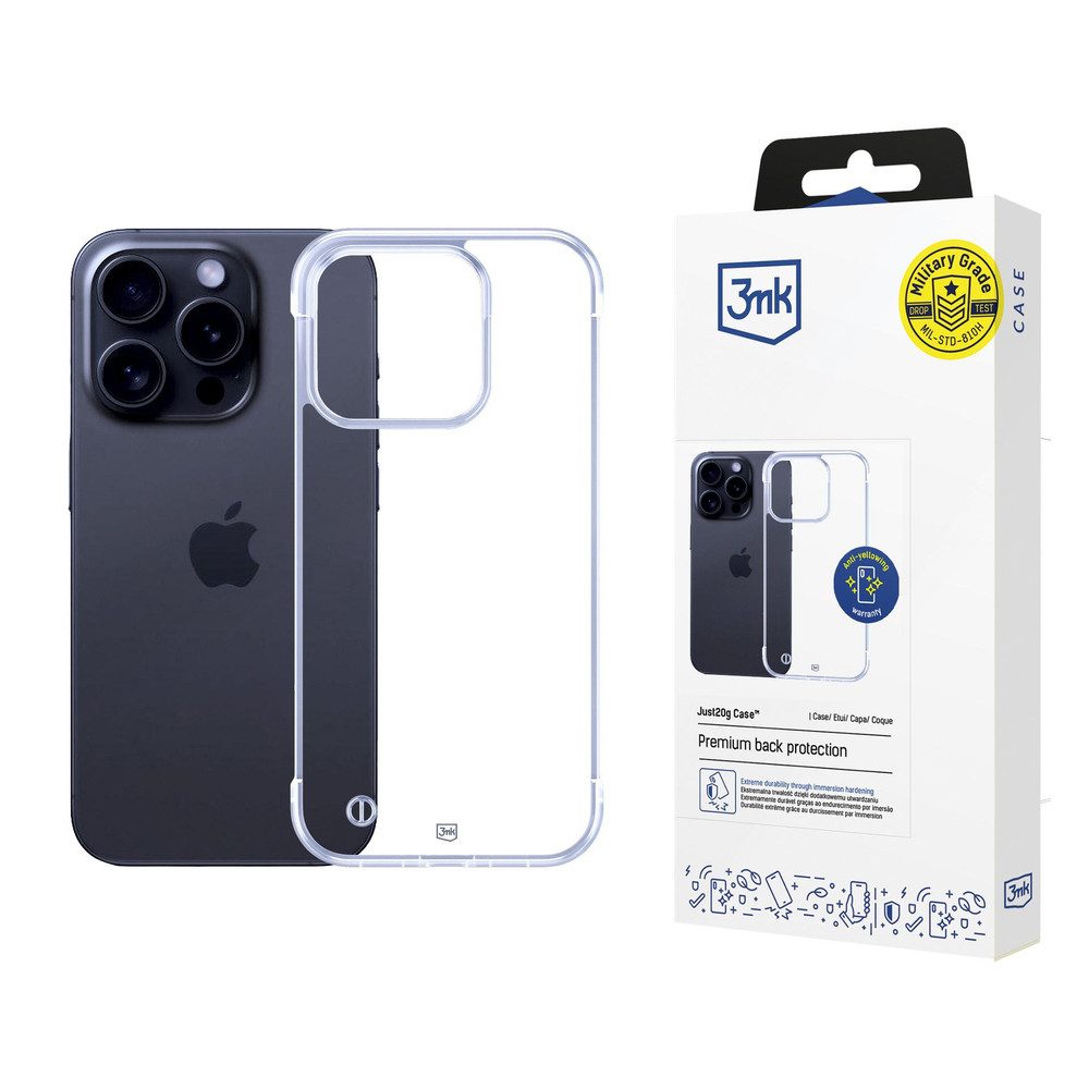 3MK Smartphone-Hülle Handyhülle Schutzcover Backcover, ultraleicht 20 g, rahmenlos, Military Grade