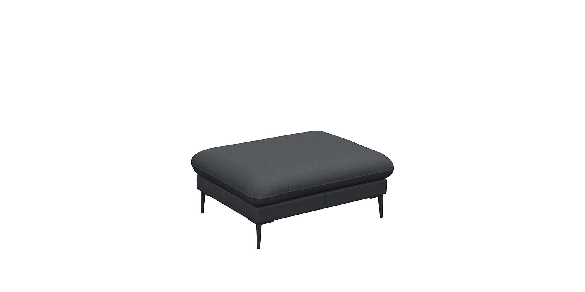 FLEXLUX Pouf Salino, Fußhocker, Sitzhocker, Polsterhocker, Kaltschaum & Stahl-Wellen, Füsse Schwarz