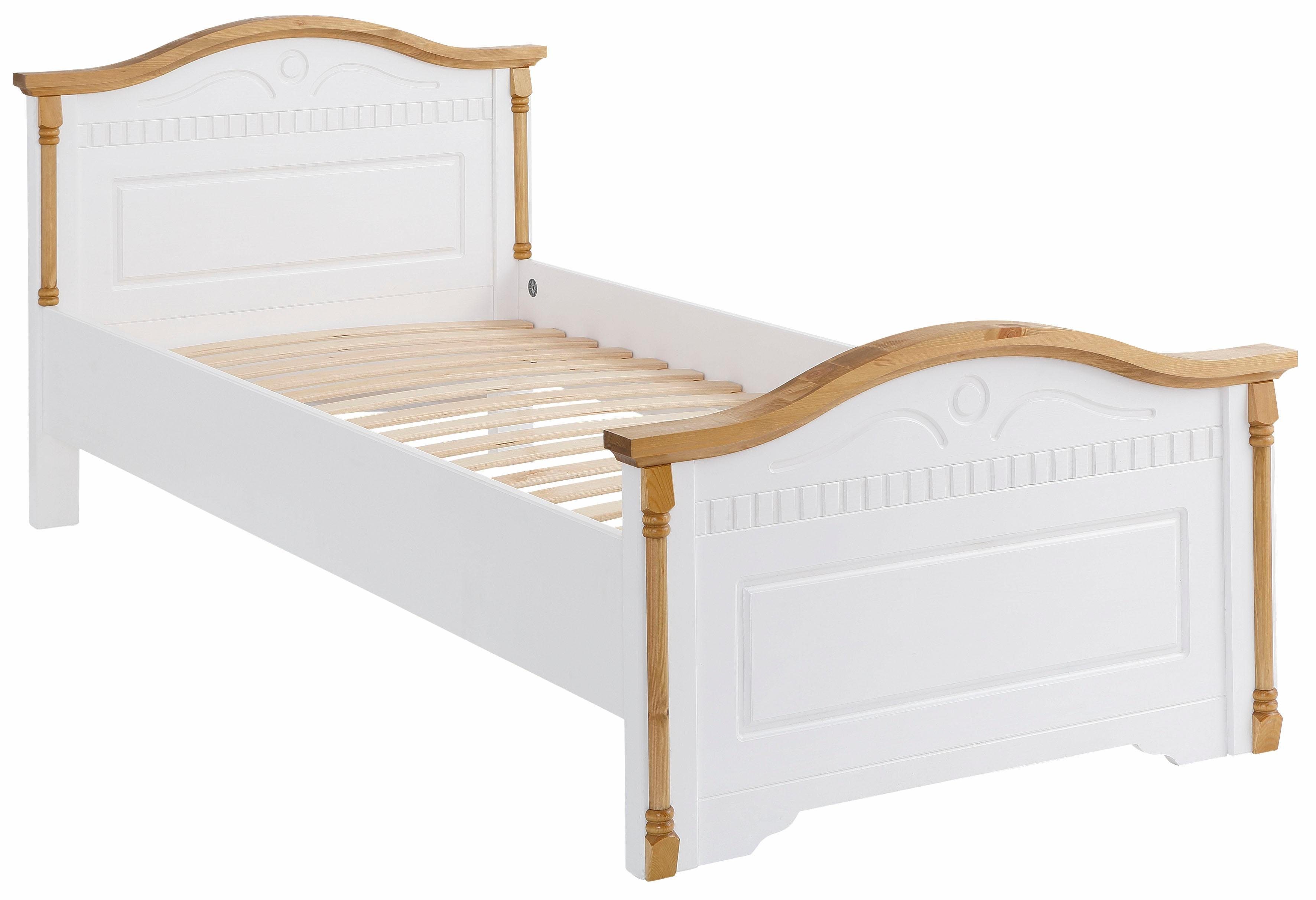 OTTO home Massivholzbett Graz, hohe Belastbarkeit, klassischer Landhausstil, FSC® zertifiziert (Breite/Belastbarkeit 180cm/220 KG, 90cm/=120KG), mit dekorativen – Bild 2 von 5