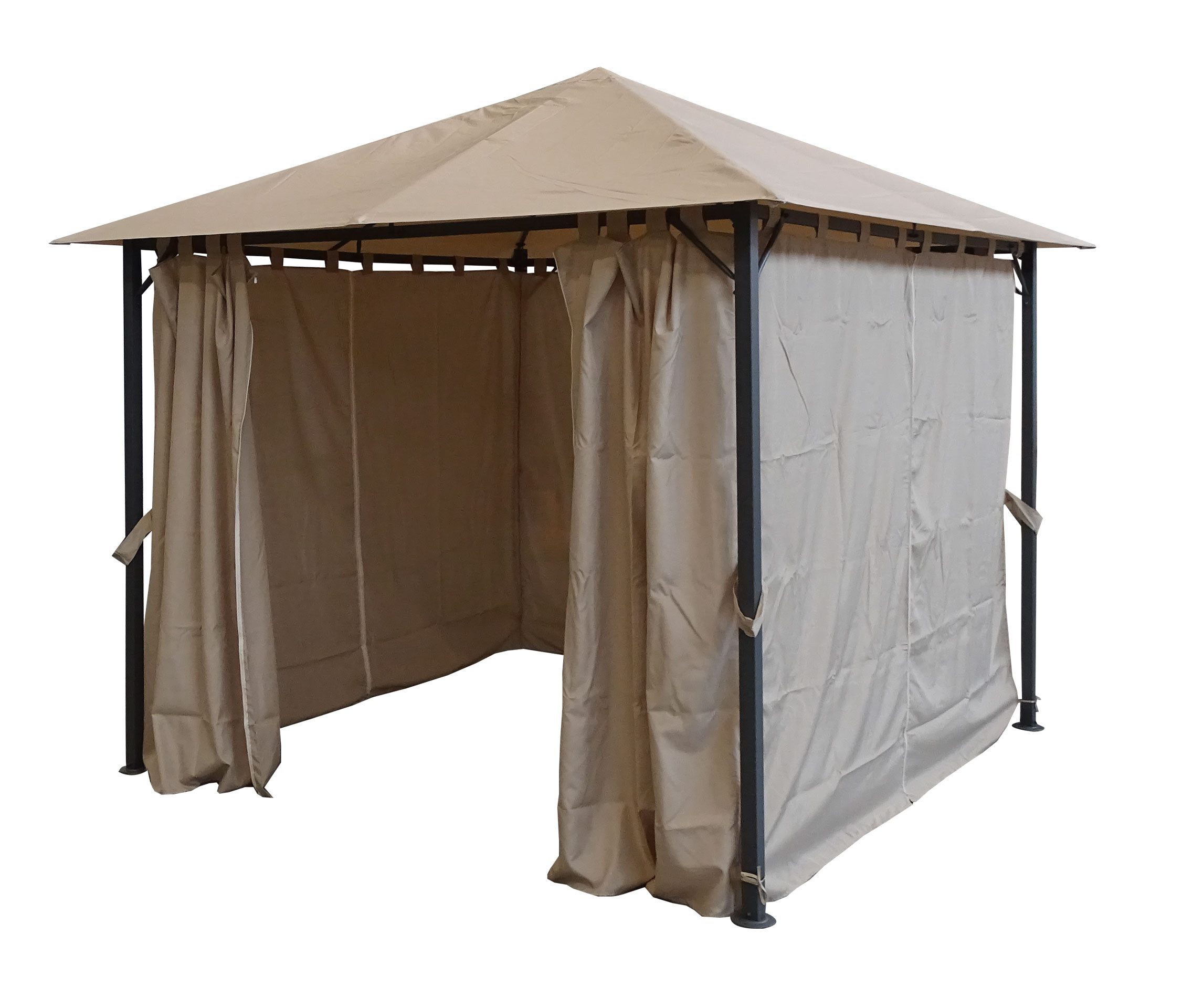 Quick Star Pavillon Pavillon Nizza 3x3m Sand inkl. Seitenwandset, mit 4 Seitenteilen