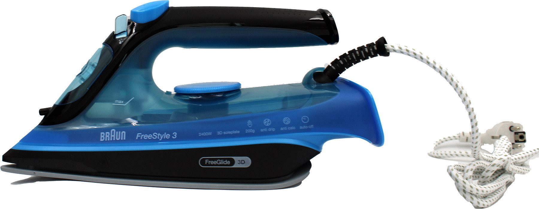 Braun Dampfbügeleisen Braun FI3194BK FreeStyle3 Dampfbügeleisen 2400W schwarz/blau
