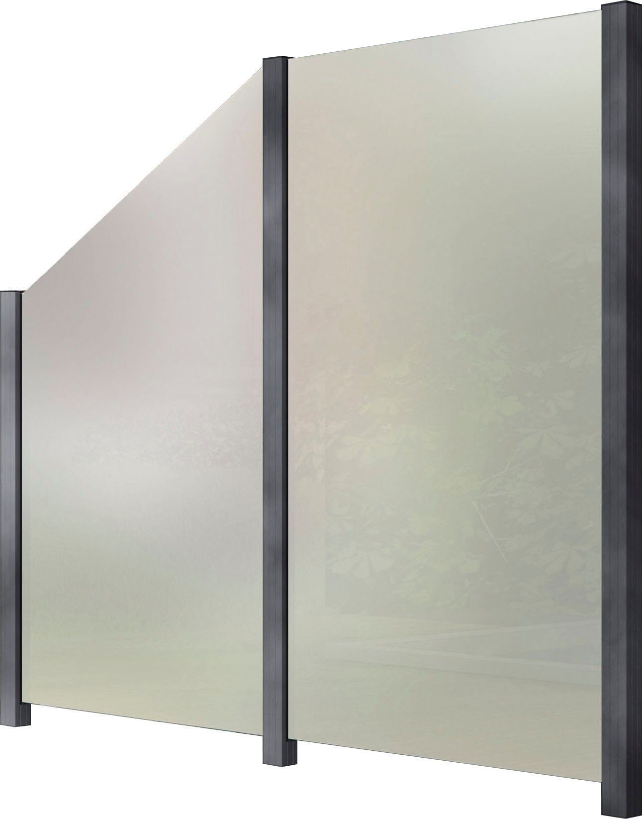STAKET PRO Zaun, (Set), Glaszaun, Gesamtlänge: 2,29 m, 3 Pfosten