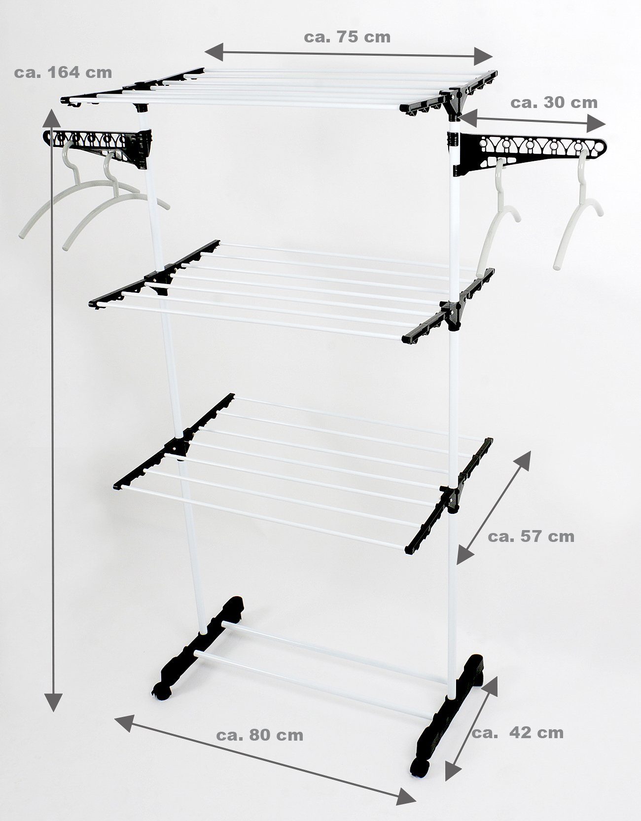 BubbleStore Wäscheständer Turmwäscheständer mit Rollen, Fahrbarer