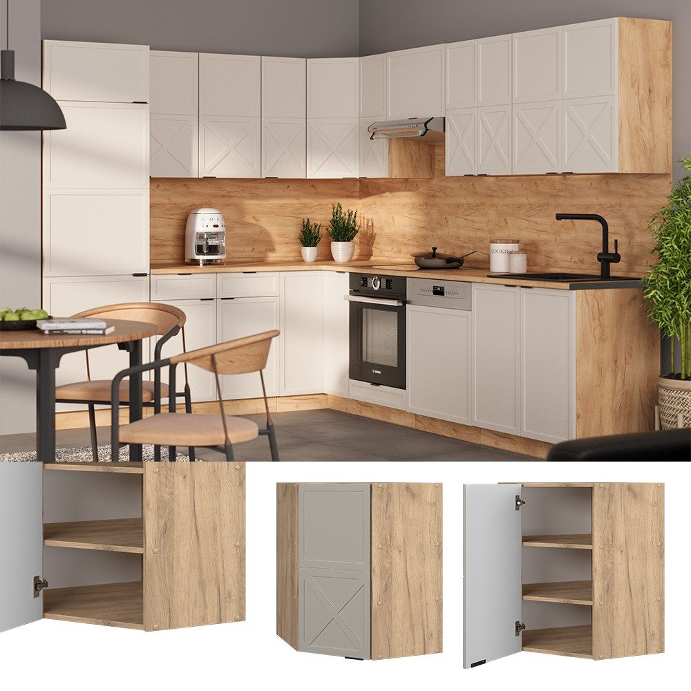 Vicco Eckhängeschrank Fame-Line, GrauBeige/Goldkraft Eiche, 57 günstig online kaufen