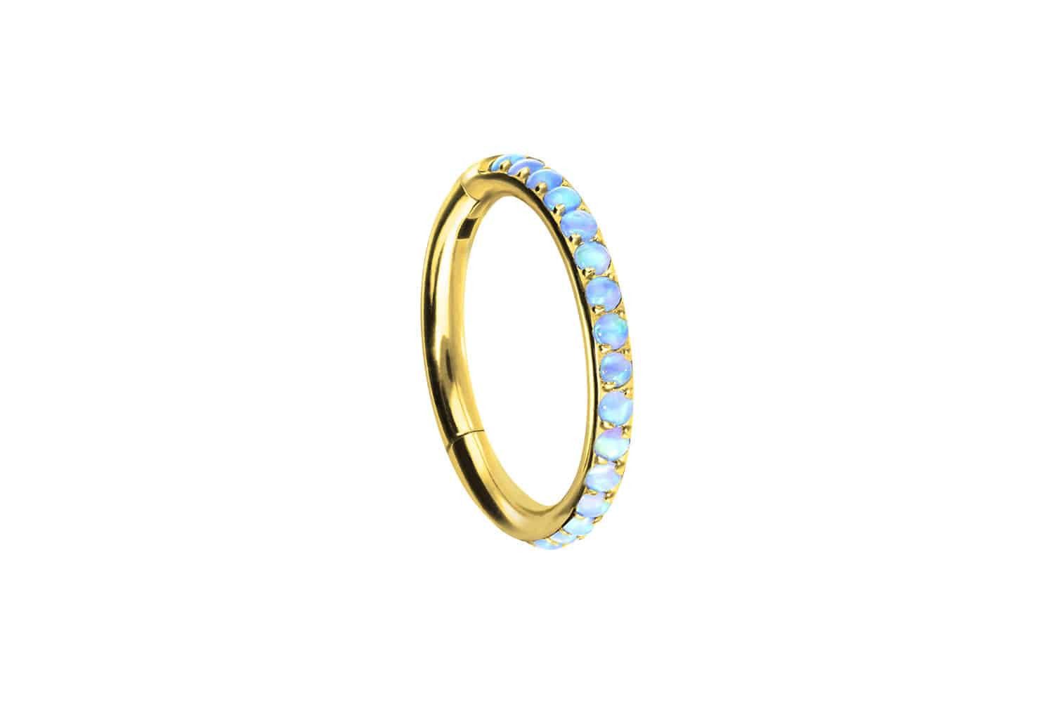 Farbe: Goldfarben + Opal: Hellblau