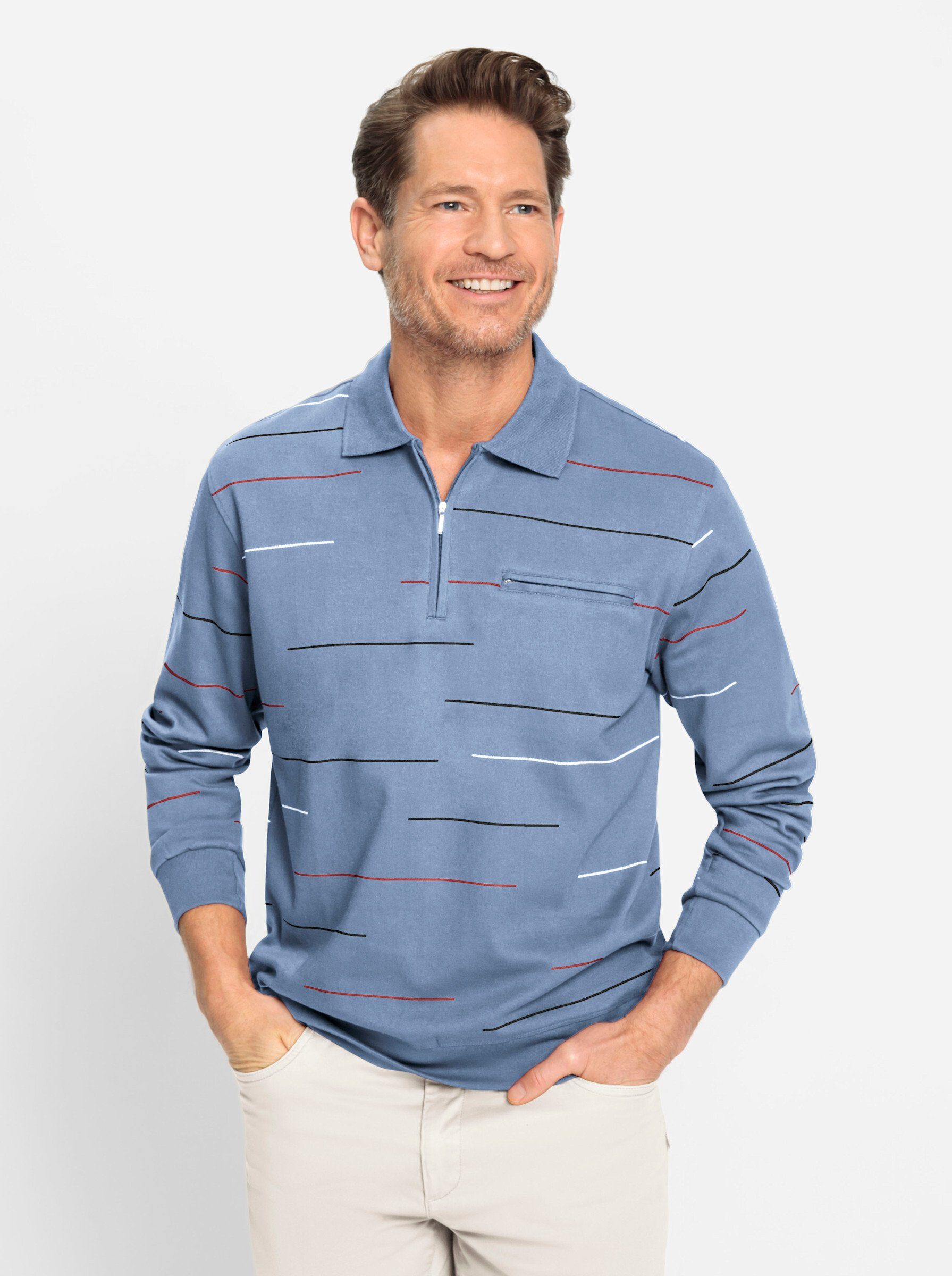 Marco Donati Langarm-Poloshirt "Sweatshirt", (1 tlg.) günstig online kaufen