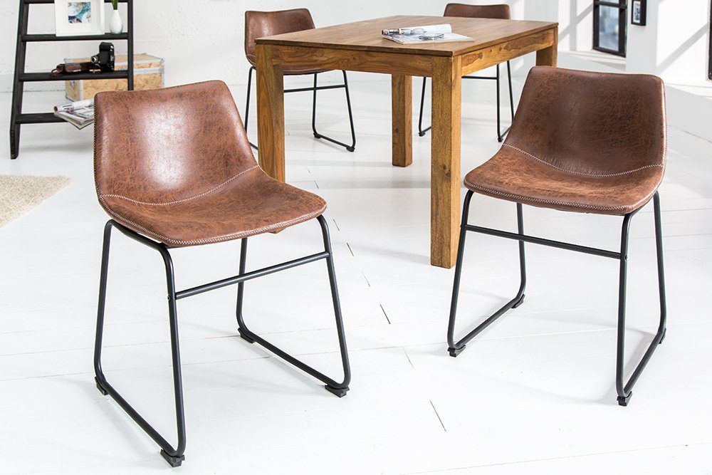 riess-ambiente Esszimmerstuhl DJANGO vintage braun, Esszimmer · Microfaser günstig online kaufen