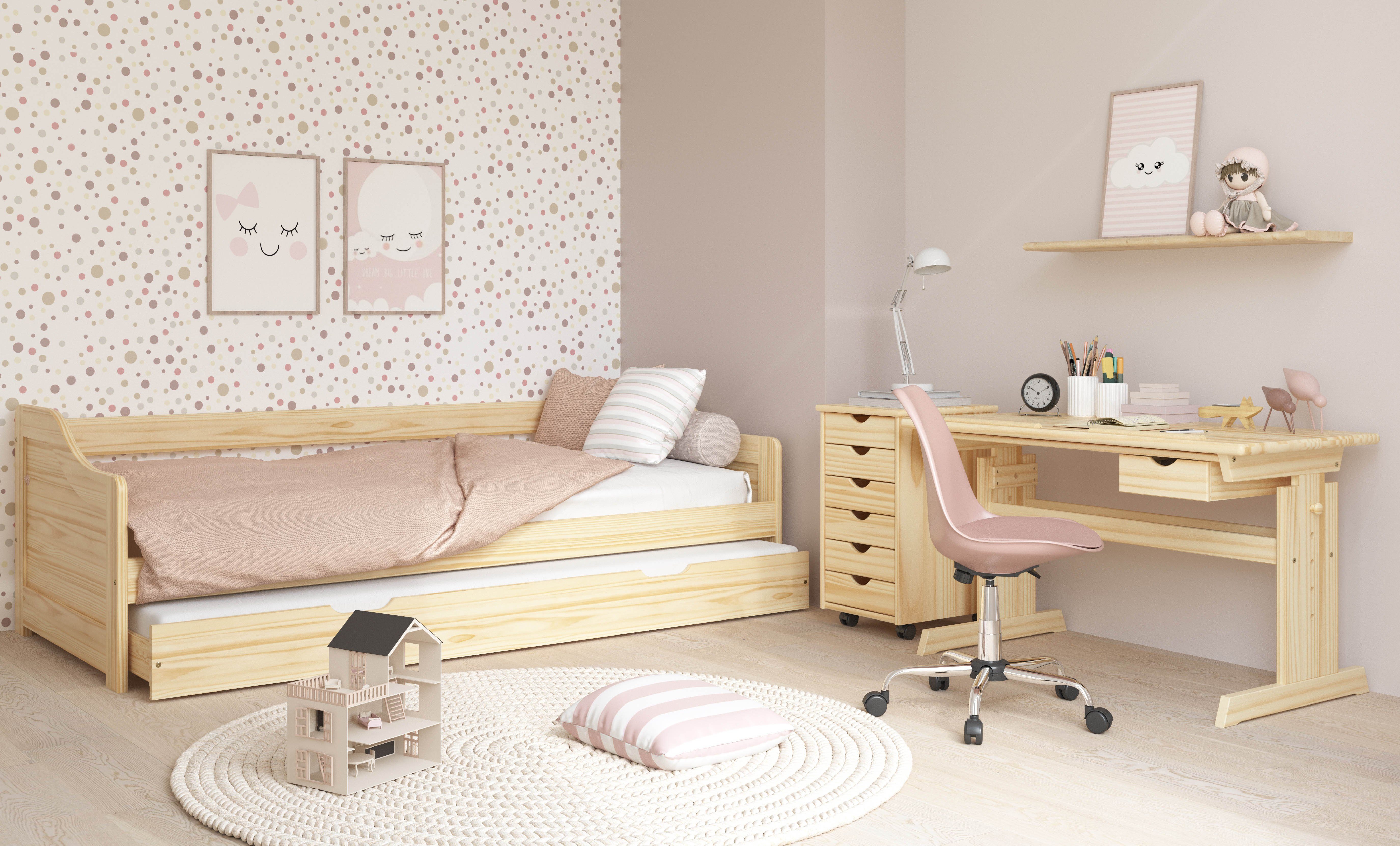 Inter Link Schreibtisch Julia, Kindertisch aus Massivholz, höhenverstellbar günstig online kaufen