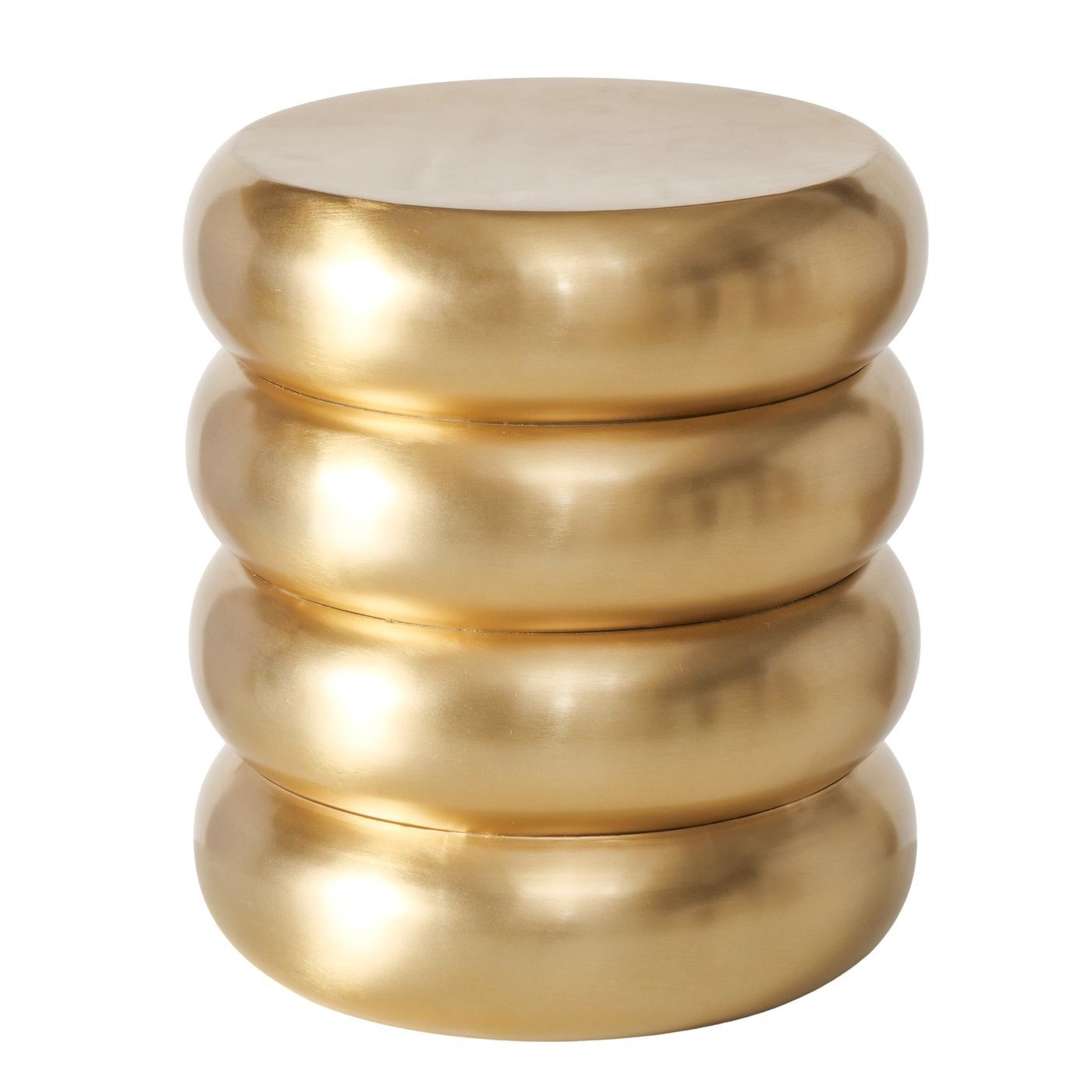 MF Beistelltisch Design Beistelltisch Lior Rund Gold Metall Handarbeit 37 c günstig online kaufen