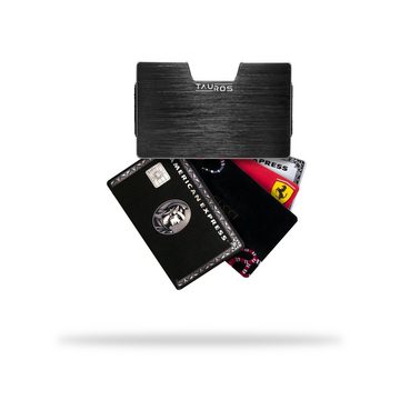 TAUROS Mini Geldbörse Geldbeutel, Portemonnaie, Kreditkartenhalter, Kartenetui Männer Frauen (Aluminium), Kreditkartenetui