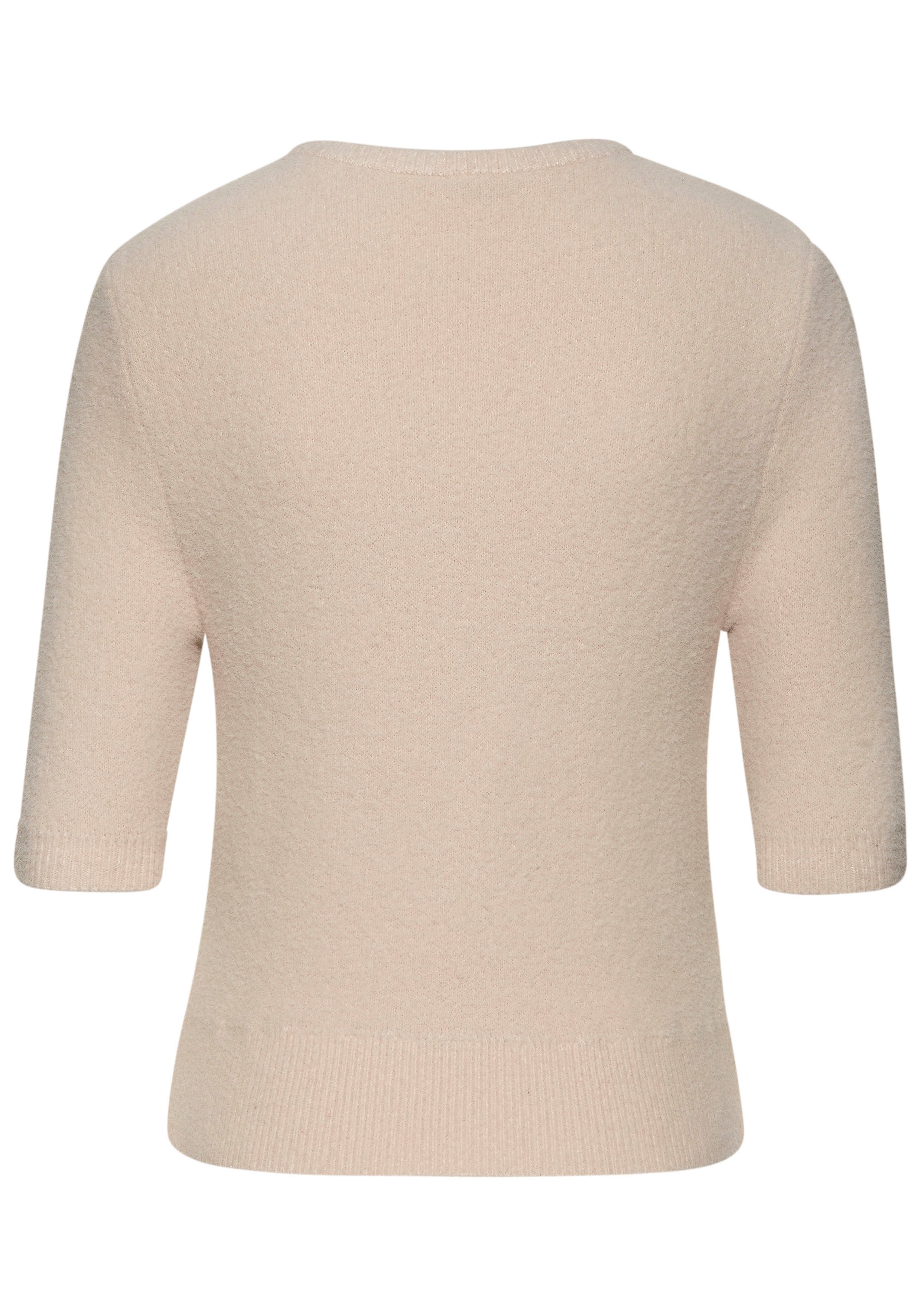LASCANA Kurzarmpullover mit figurnahem Schnitt aus weichem Strick Sommerpullover, flauschiger Strickpullover, Basicpullover, Halbarm