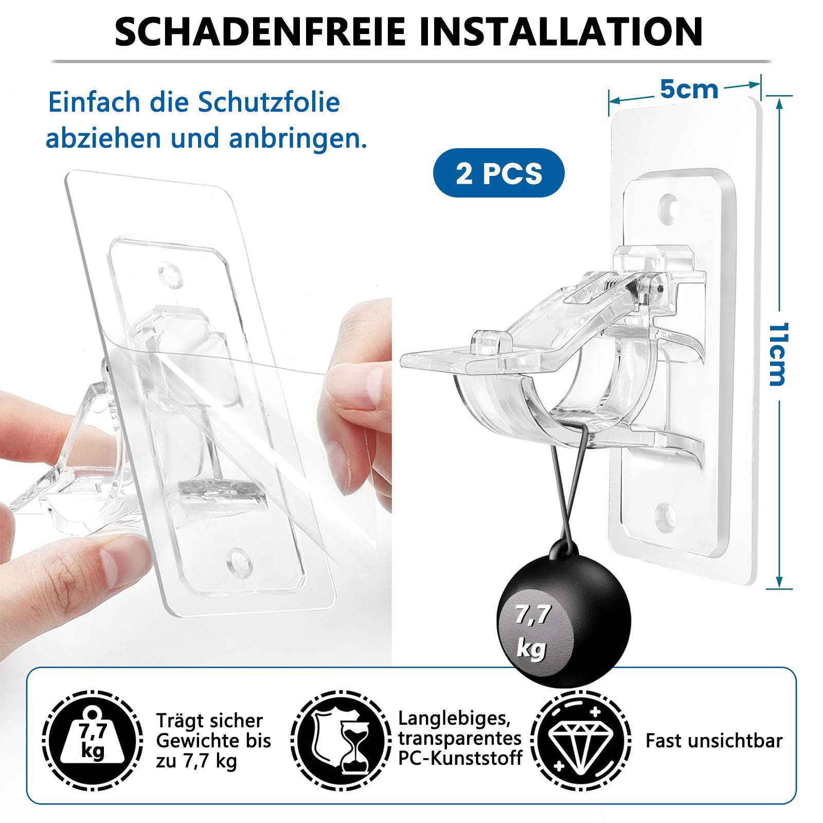 FOUORTUNATE-BEE Gardinenstangenhalter Gardinenstangenhalterungen ohne Bohre günstig online kaufen