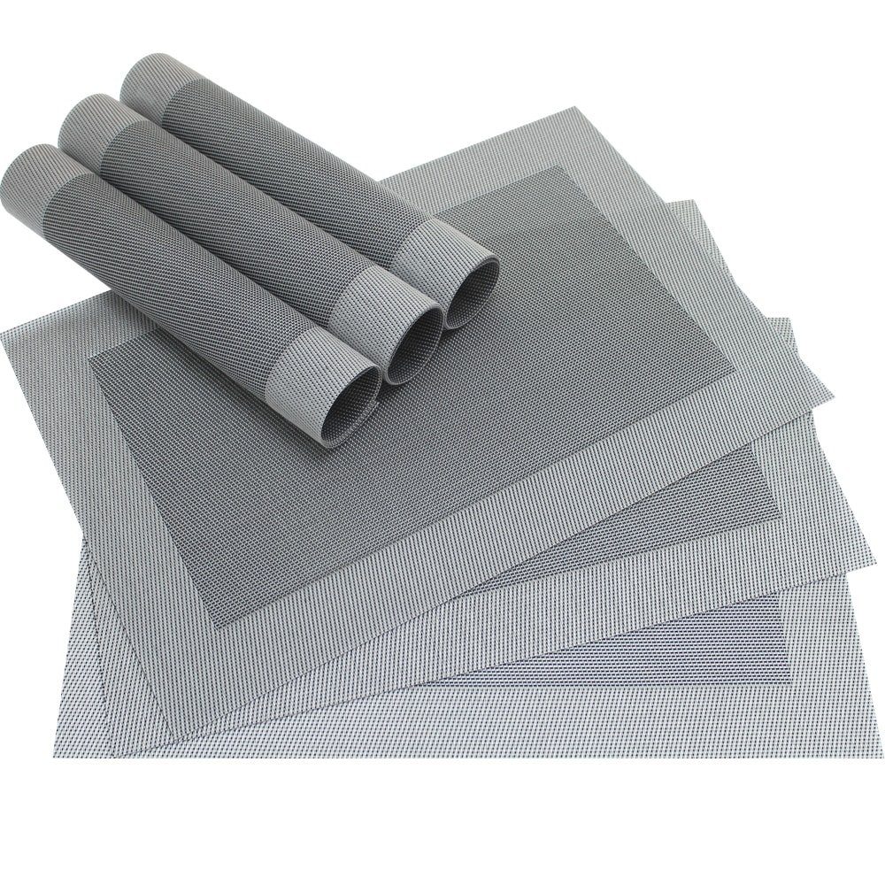 matches21 HOME & HOBBY Platzset Tischset BORDA 6er silber schwarz Tischunte günstig online kaufen