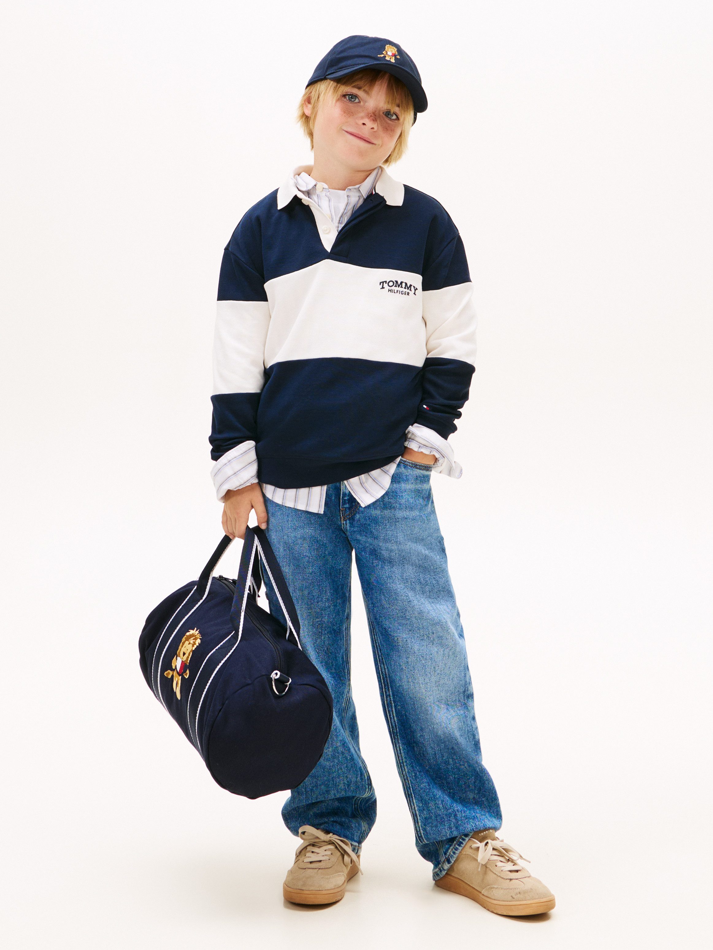 Tommy Hilfiger Gerade Jeans HERITAGE FLAG BAGGY WORKER JEANS Regular fit, für Kinder bis 16 Jahre