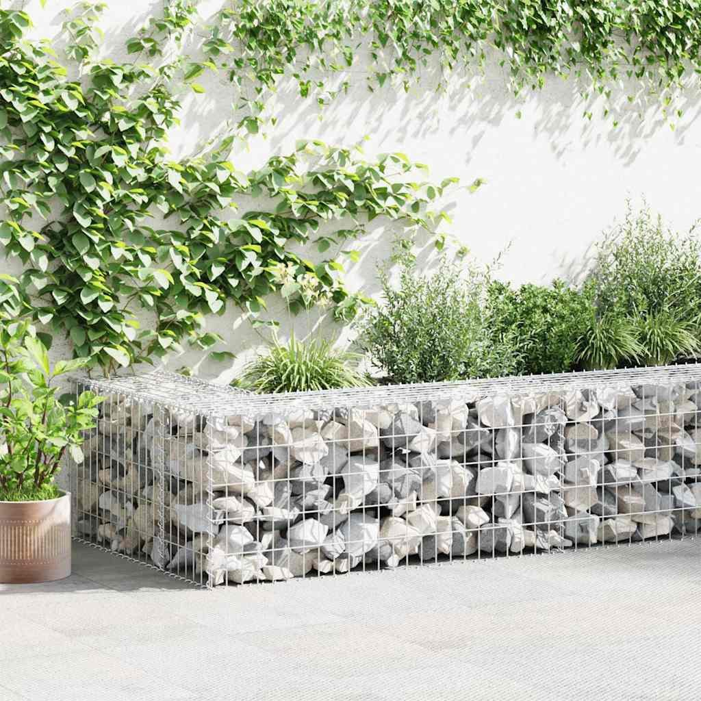 furnicato Gabionenzaun Gabionenkorb 100 x 50 x 50 cm silbern verzinkter Stahl, (1-St), Witterungsbeständiger Steinkorb, punktverschweißt für den Garten